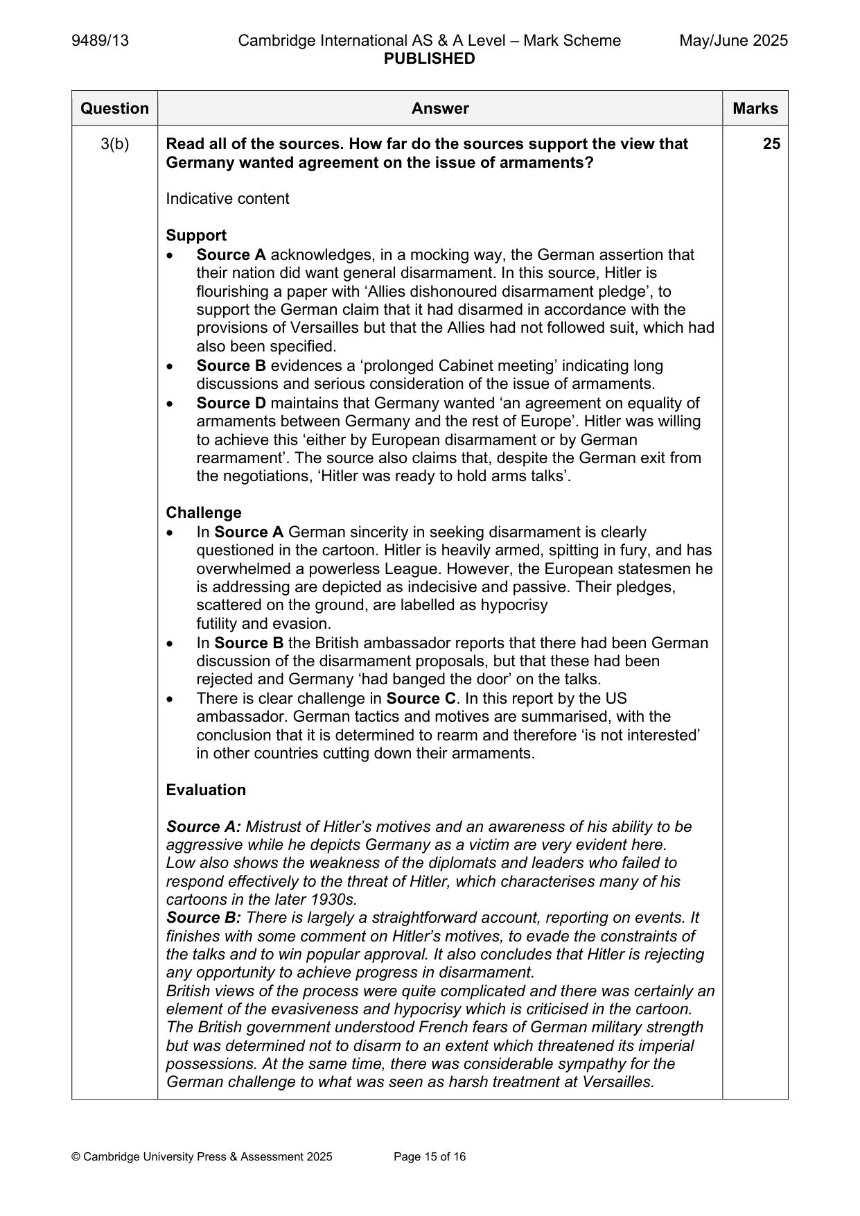 Mark scheme, page 15 of 16