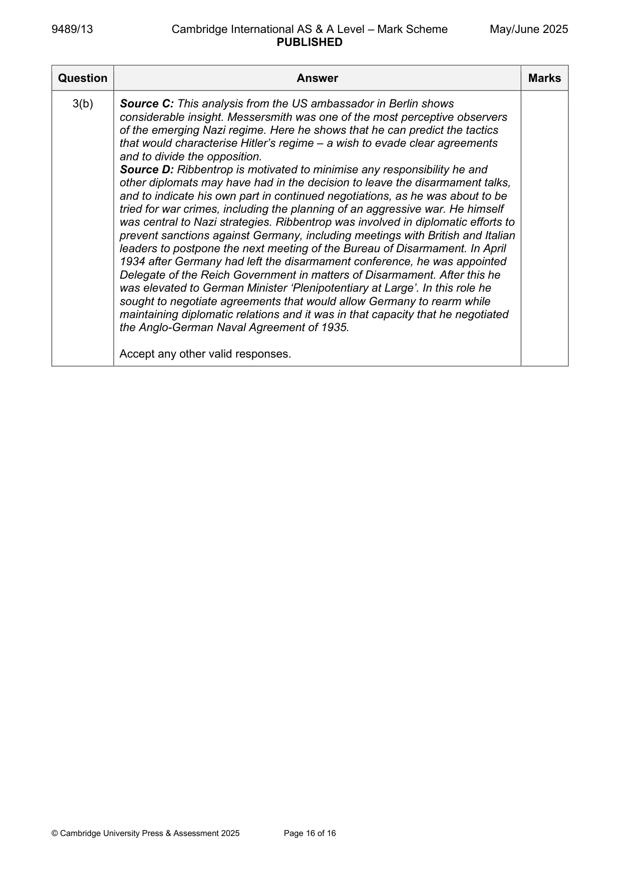 Mark scheme, page 16 of 16