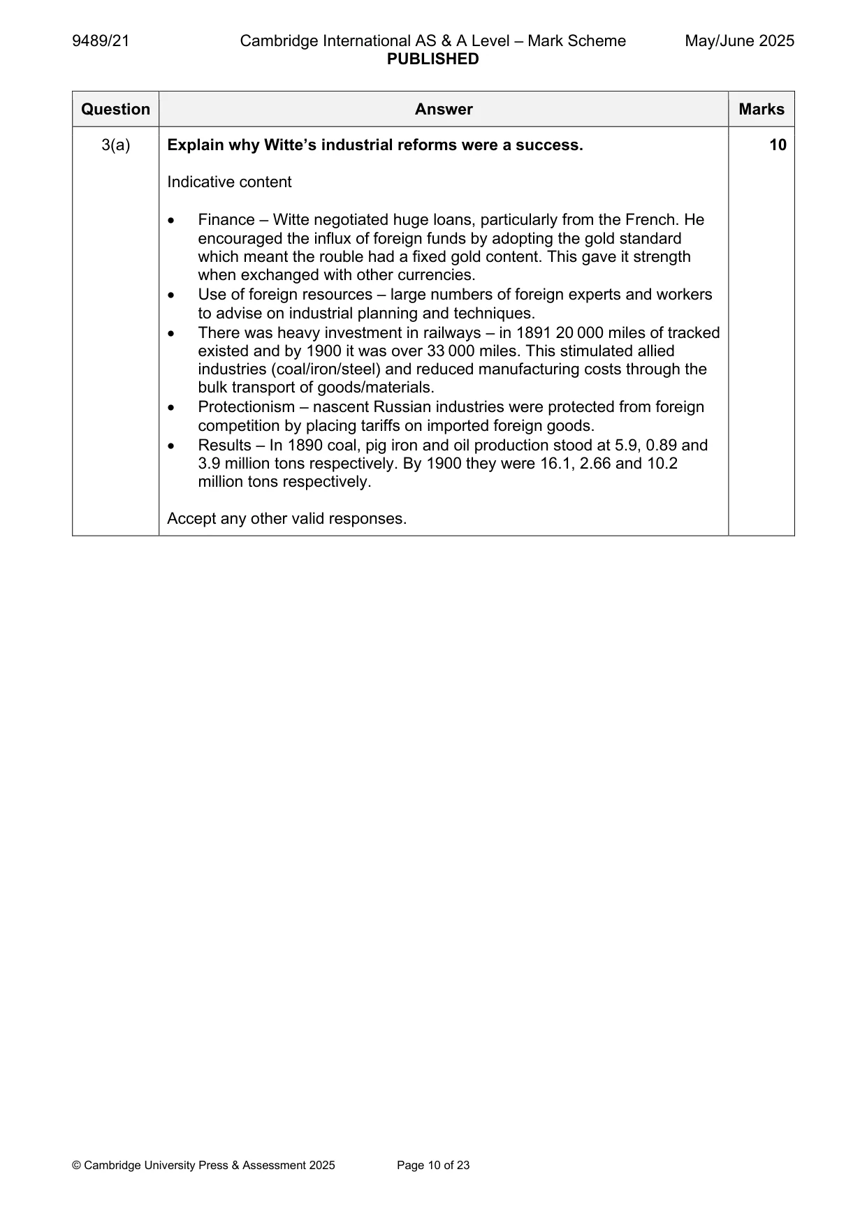 Mark scheme, page 10 of 23