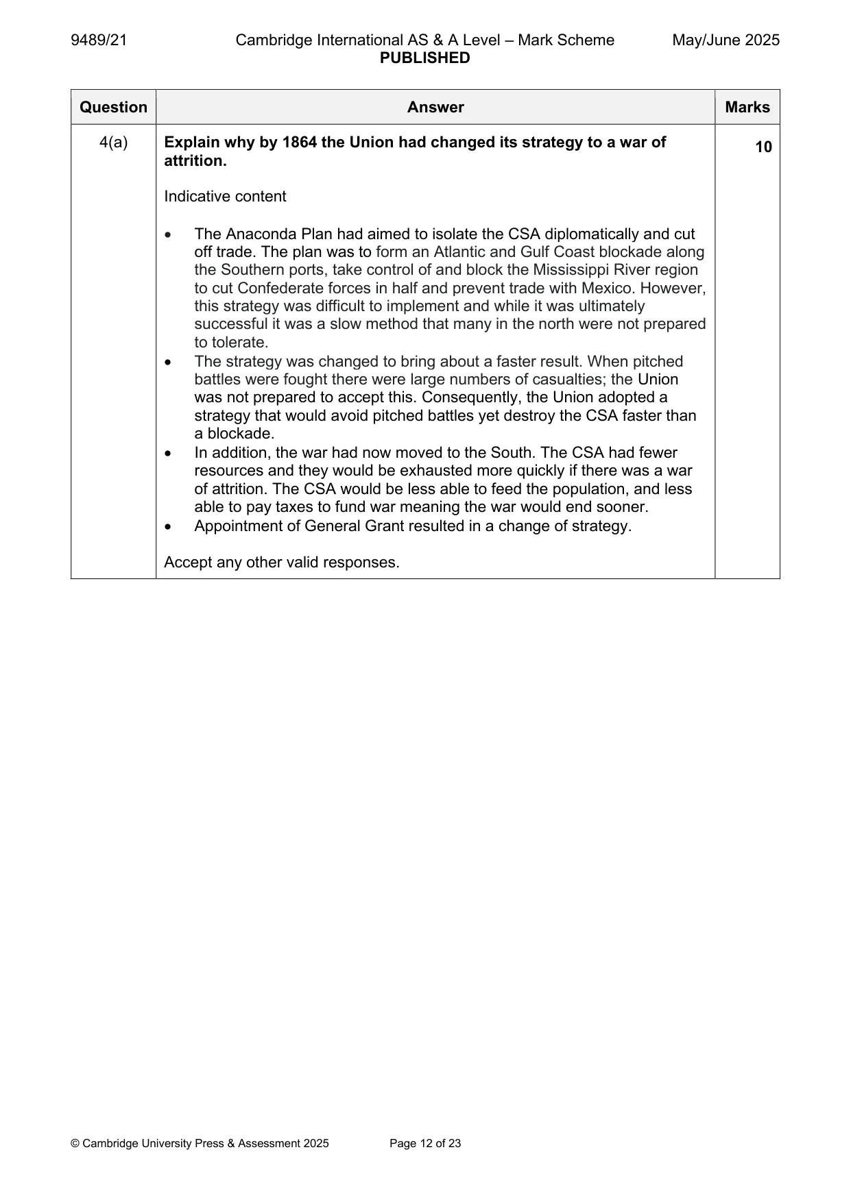 Mark scheme, page 12 of 23