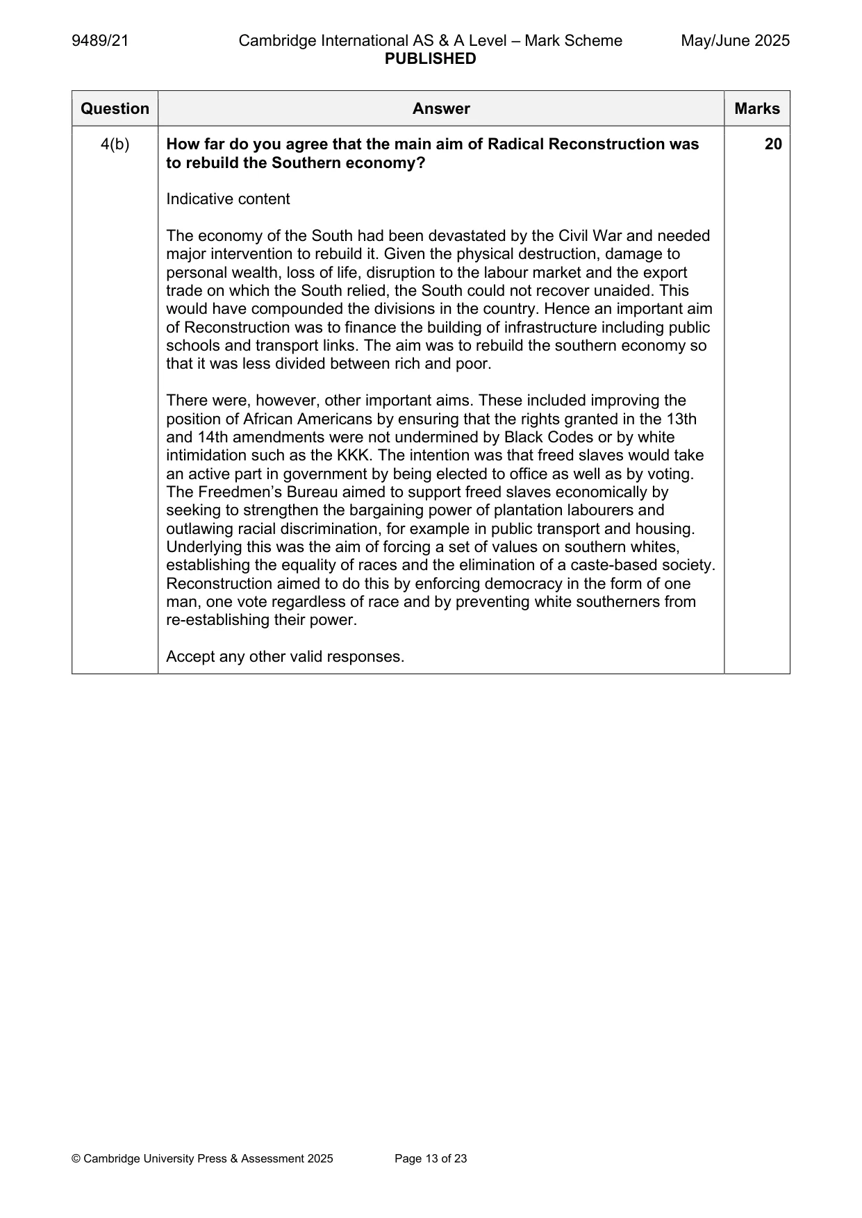 Mark scheme, page 13 of 23