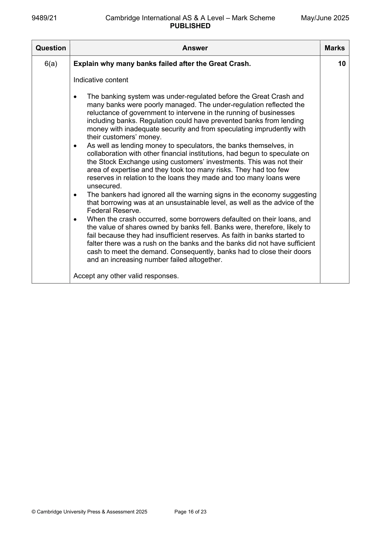 Mark scheme, page 16 of 23