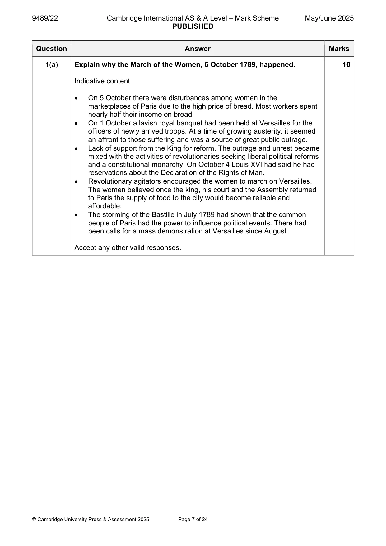 Mark scheme, page 7 of 24