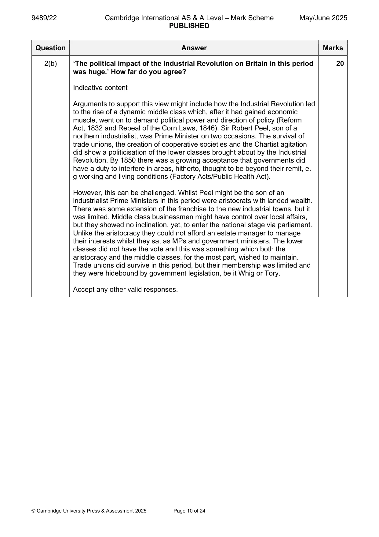 Mark scheme, page 10 of 24