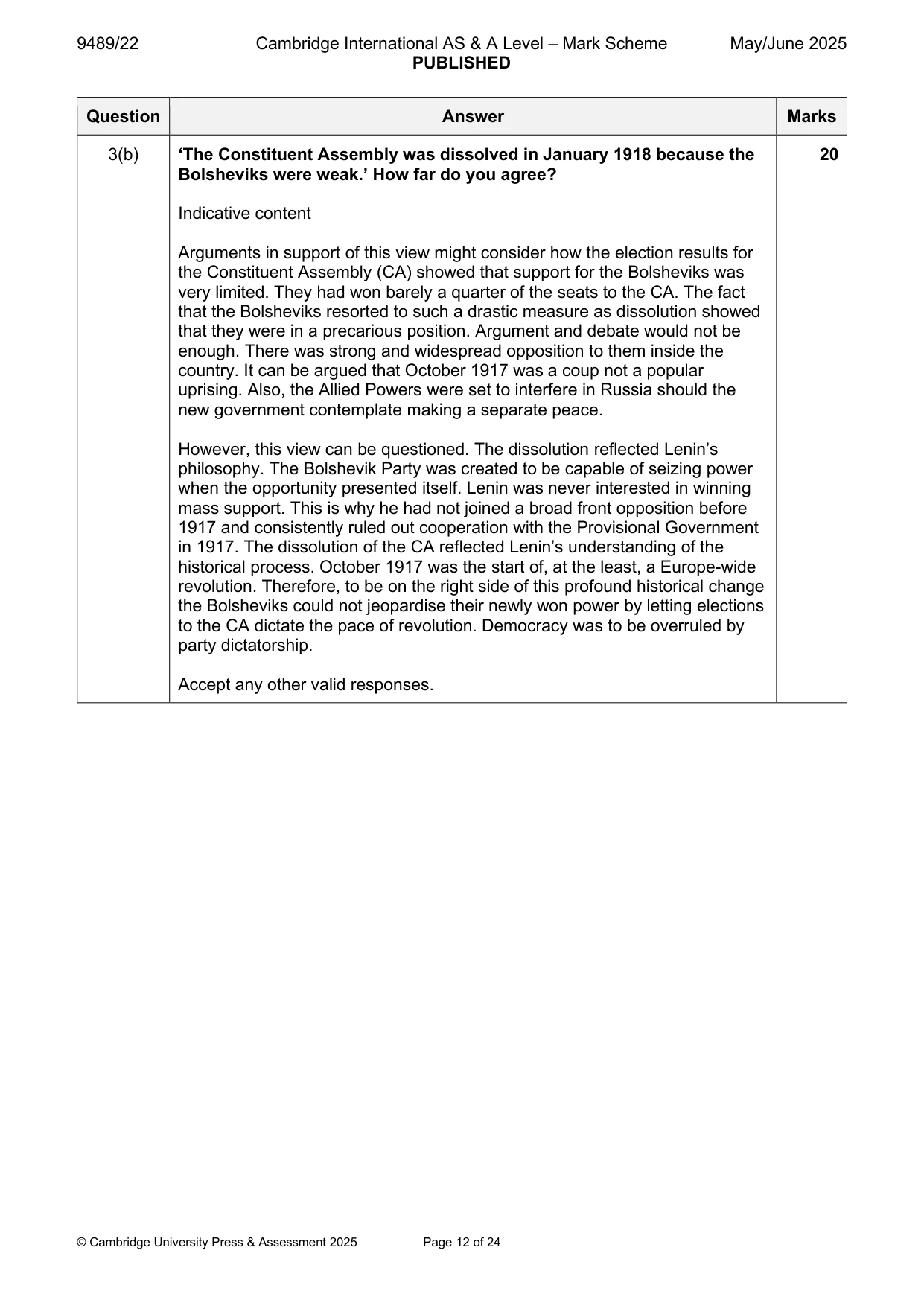 Mark scheme, page 12 of 24