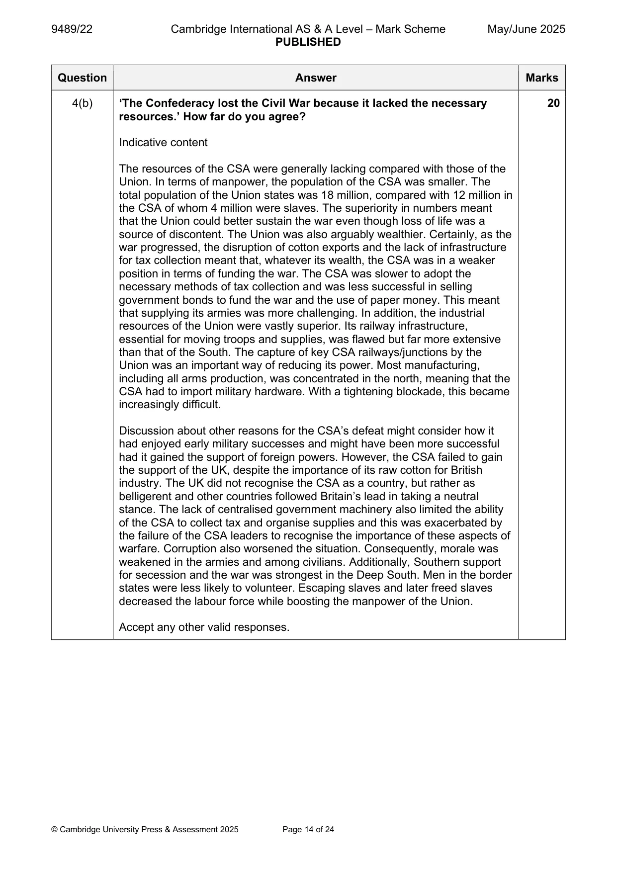Mark scheme, page 14 of 24