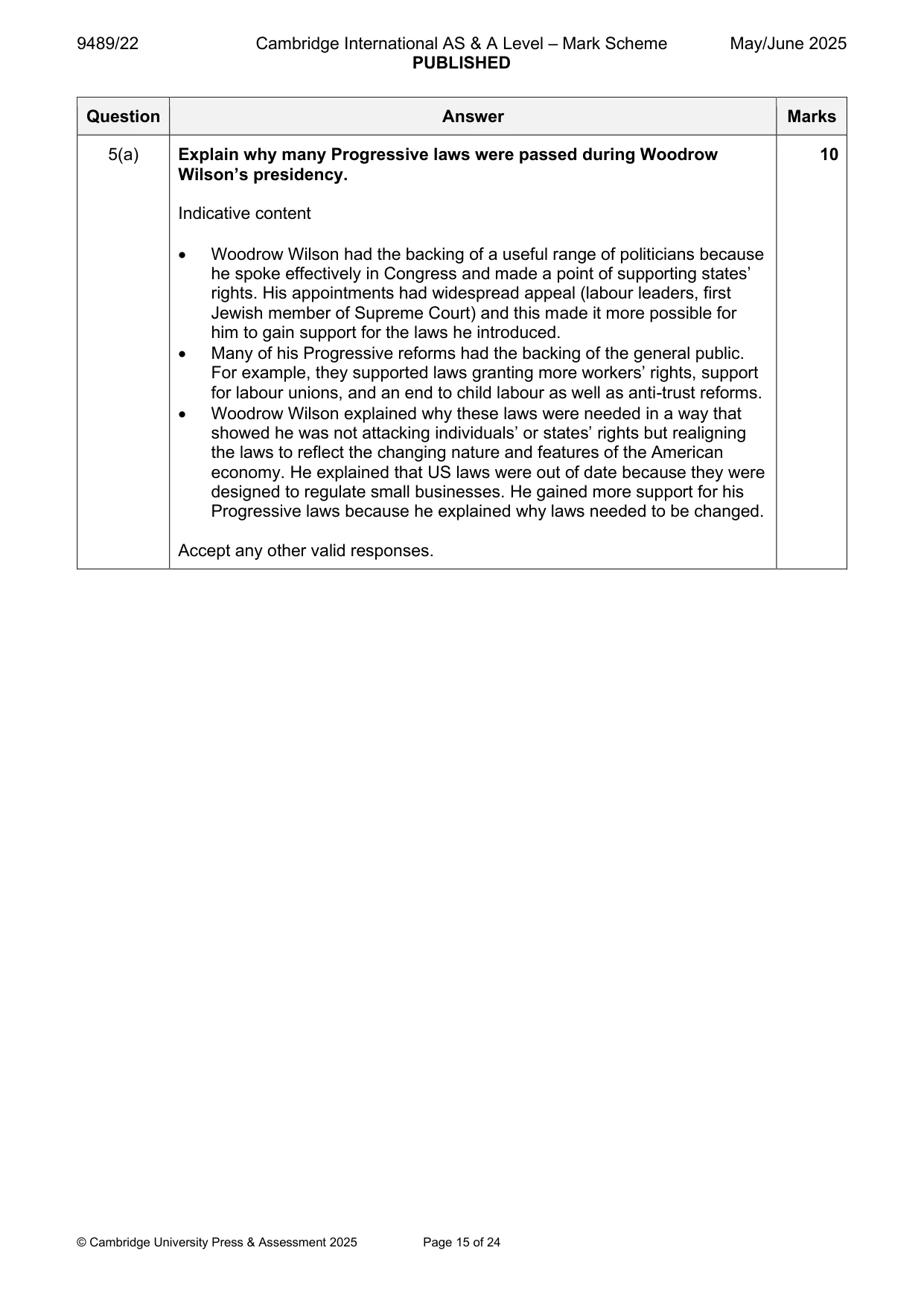 Mark scheme, page 15 of 24