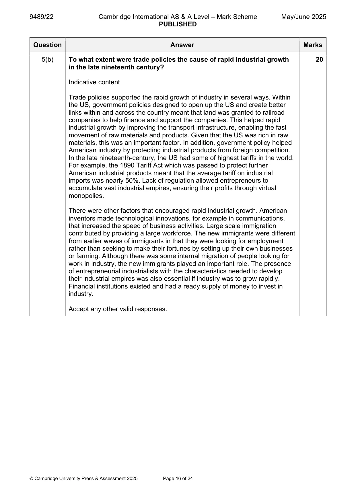 Mark scheme, page 16 of 24