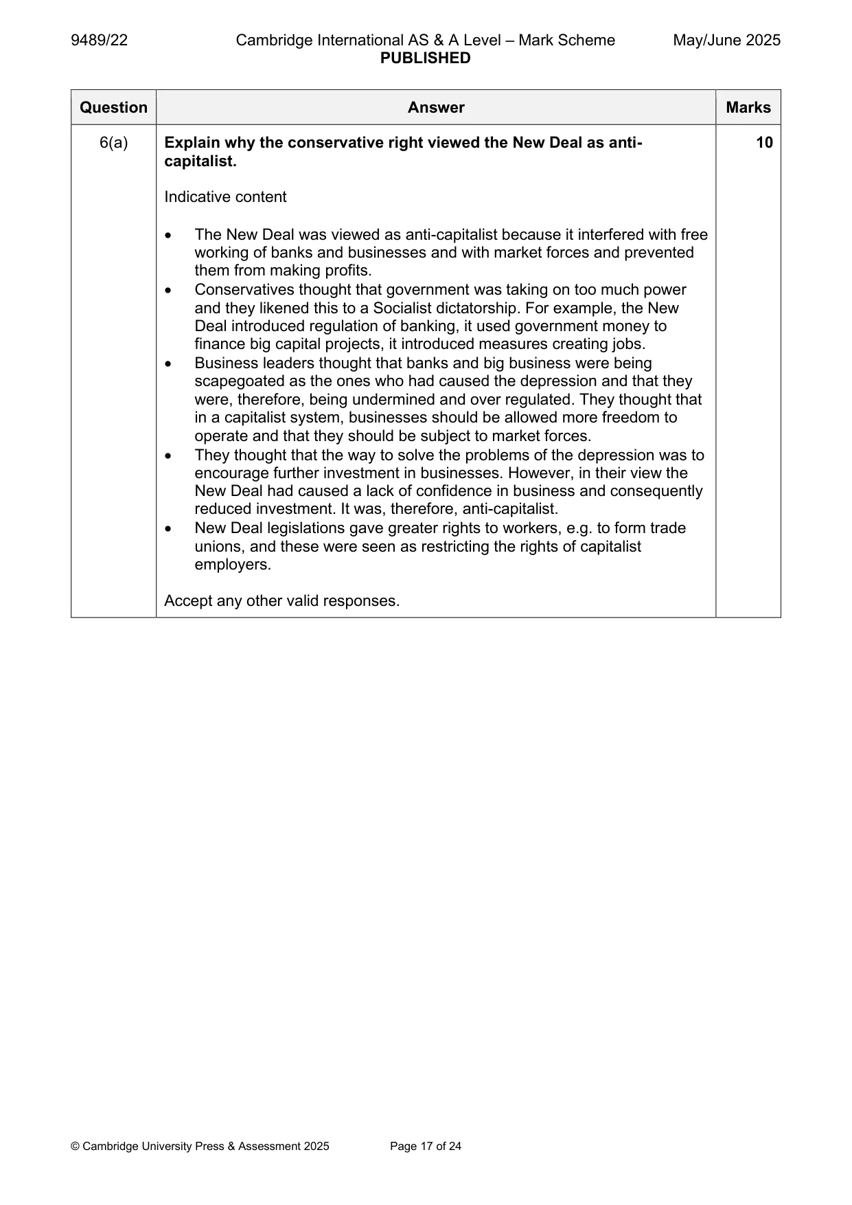Mark scheme, page 17 of 24