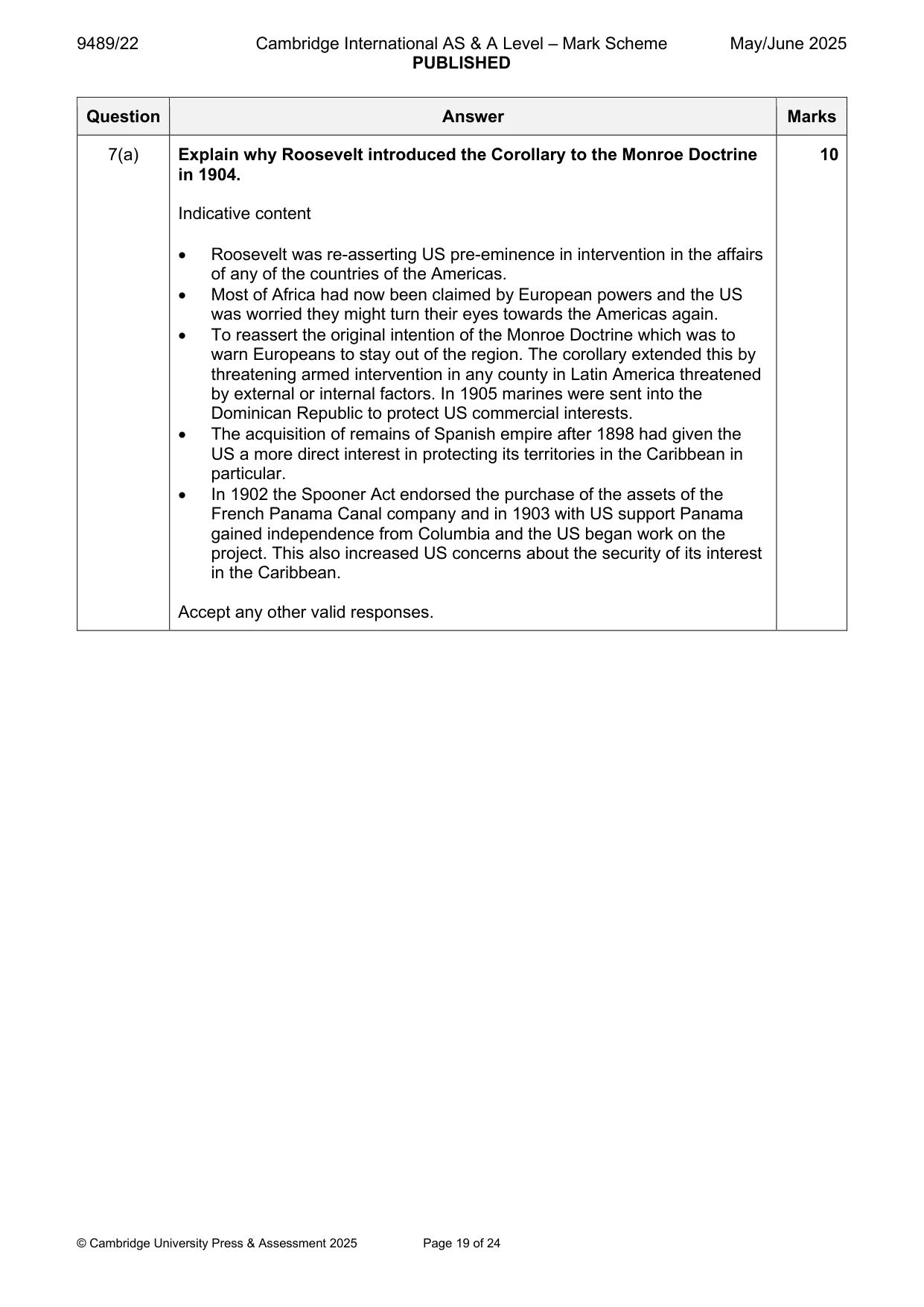 Mark scheme, page 19 of 24