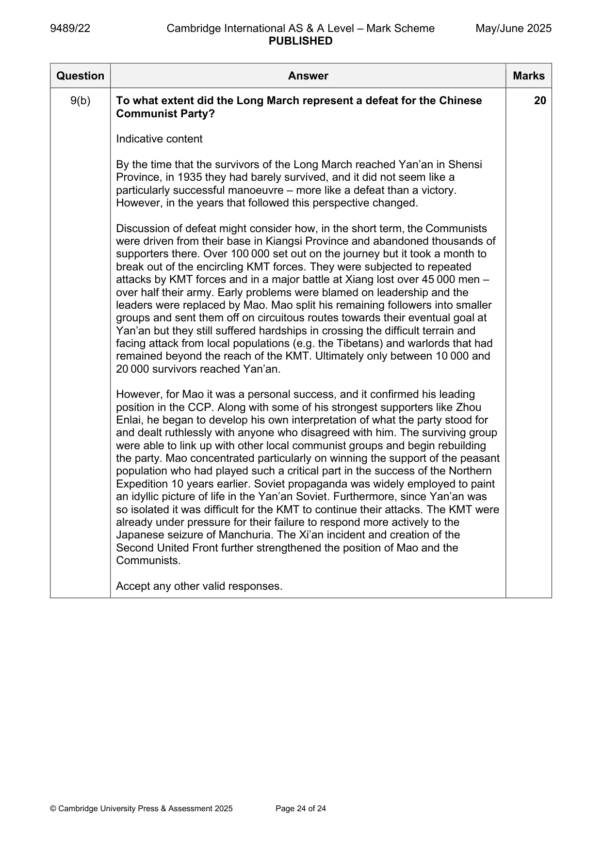 Mark scheme, page 24 of 24