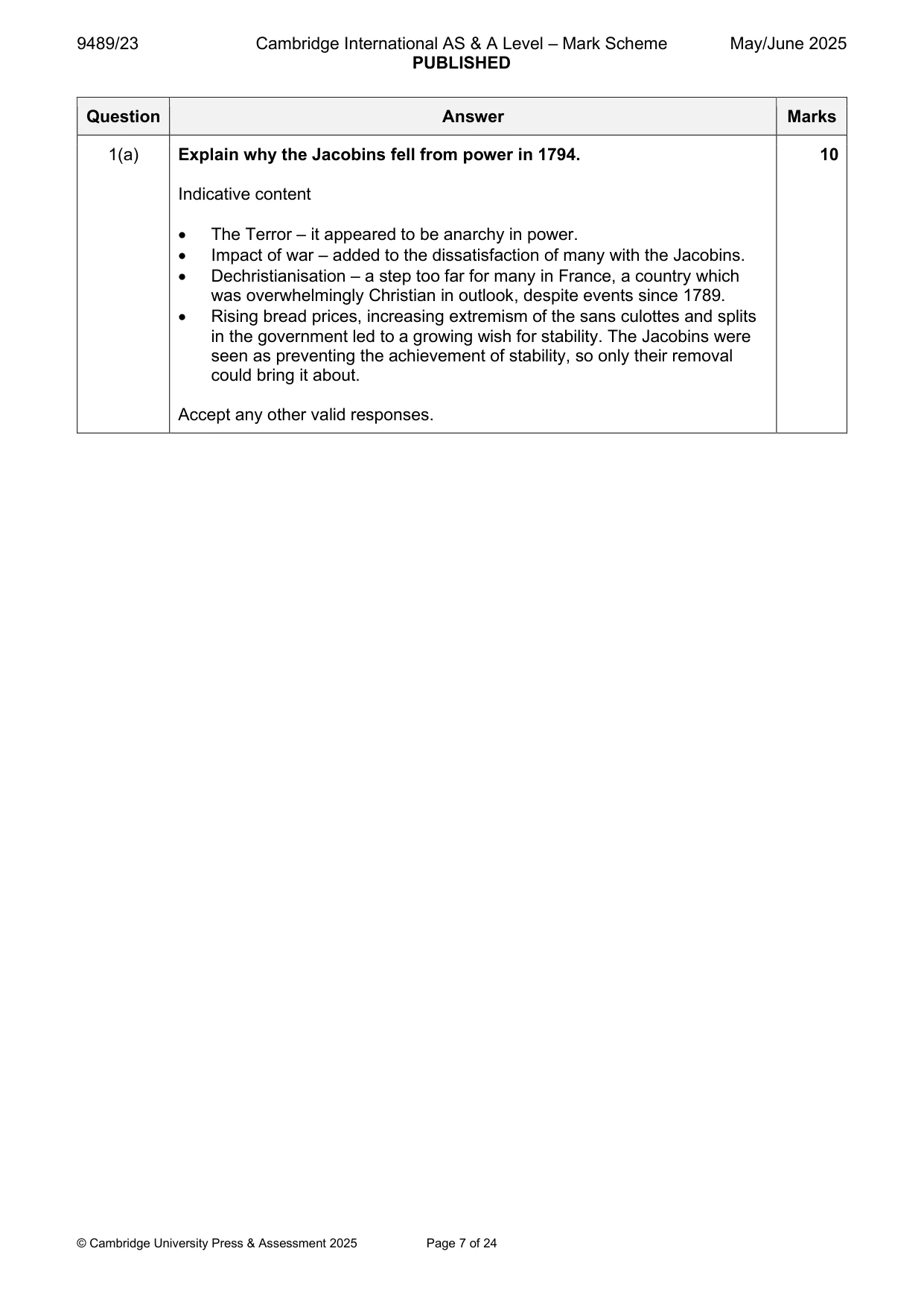 Mark scheme, page 7 of 24