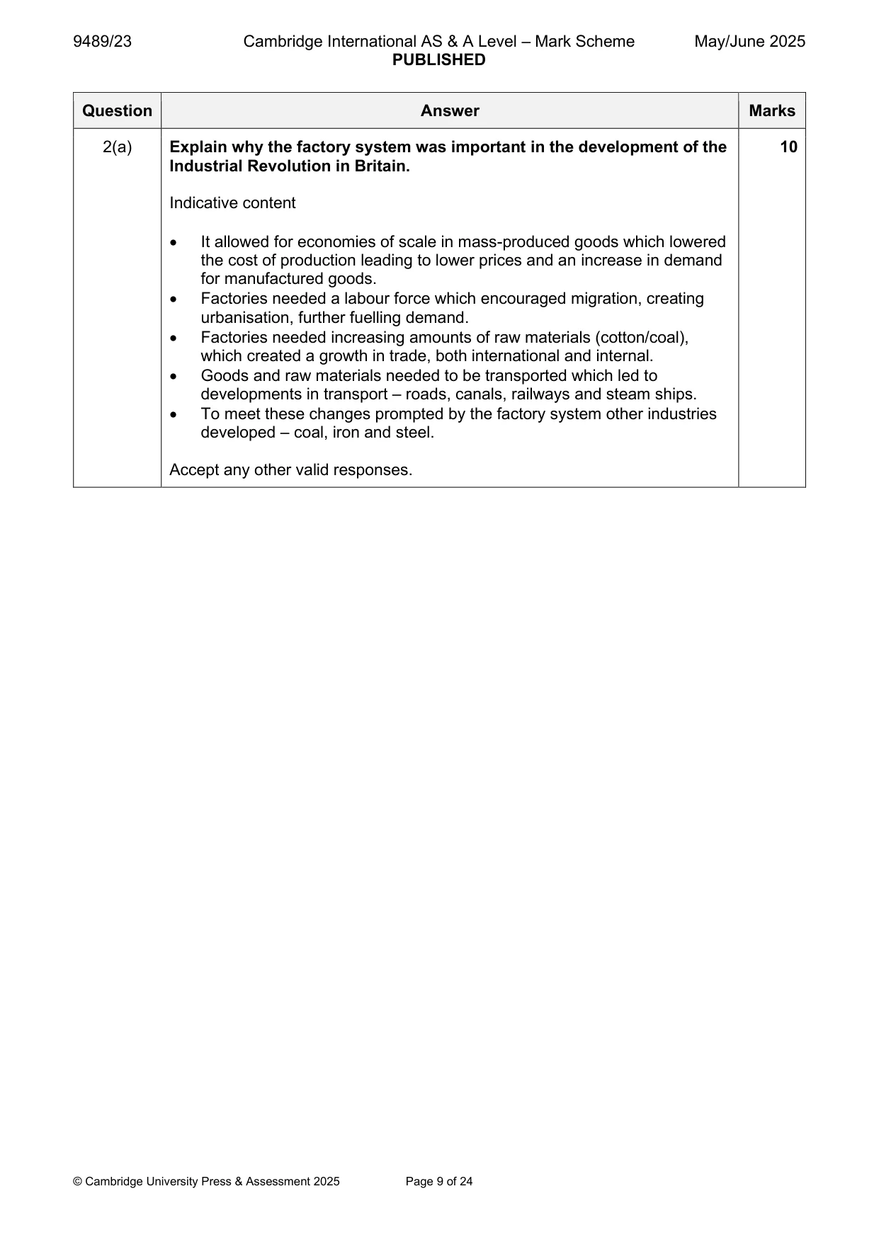 Mark scheme, page 9 of 24