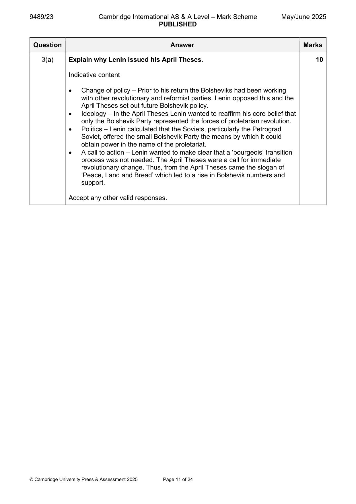 Mark scheme, page 11 of 24