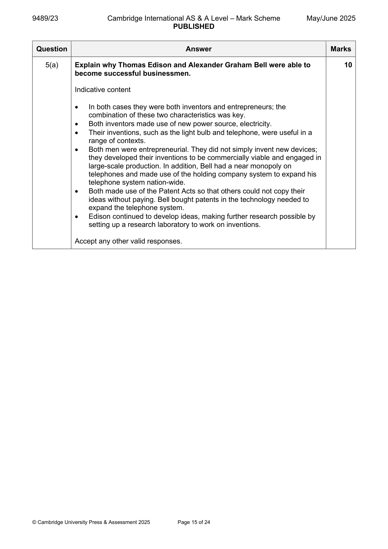 Mark scheme, page 15 of 24