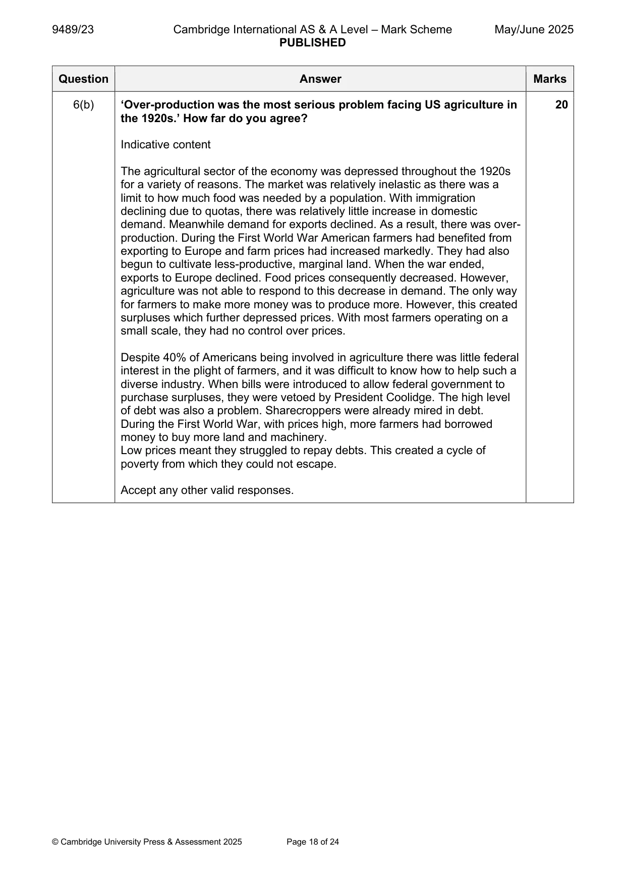 Mark scheme, page 18 of 24
