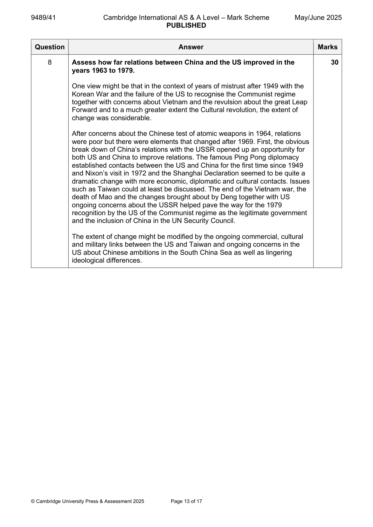 Mark scheme, page 13 of 17
