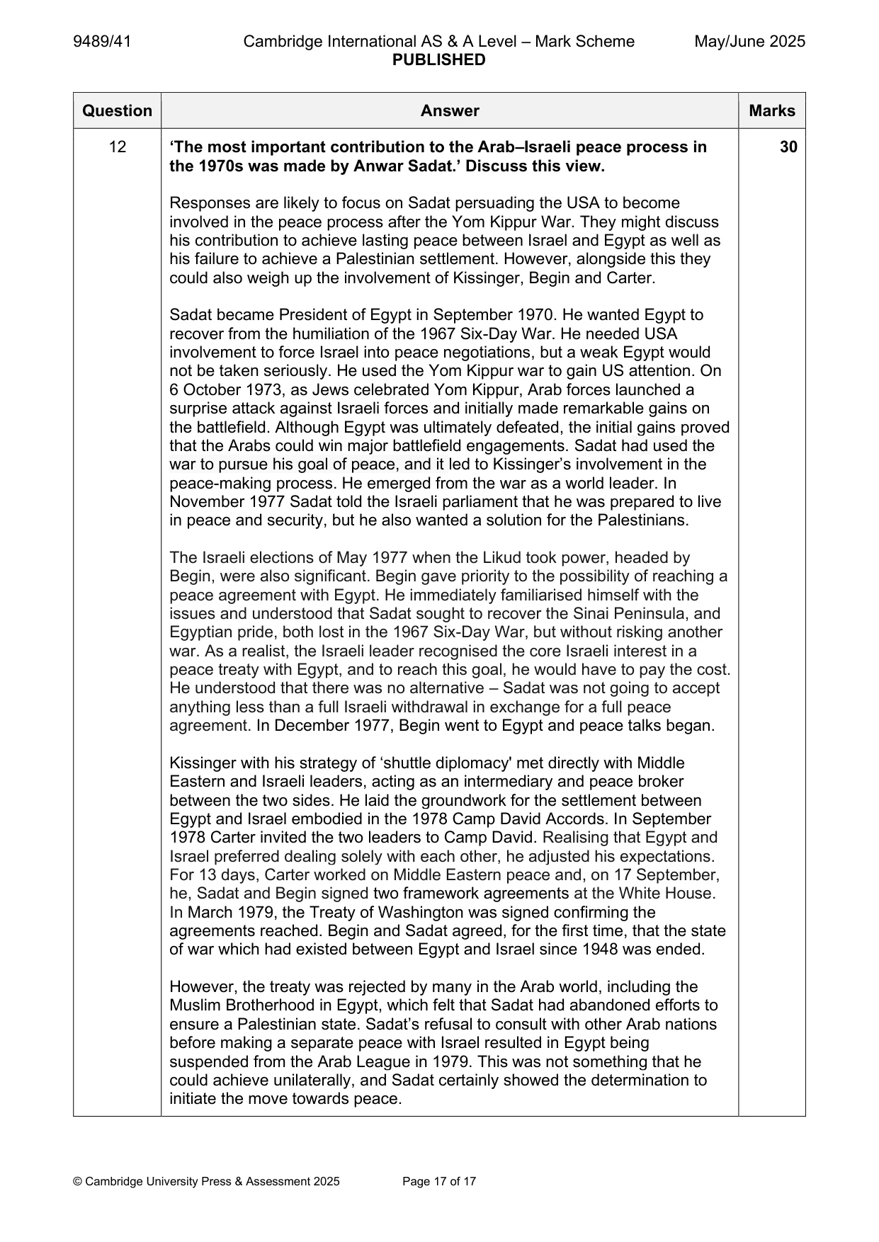 Mark scheme, page 17 of 17