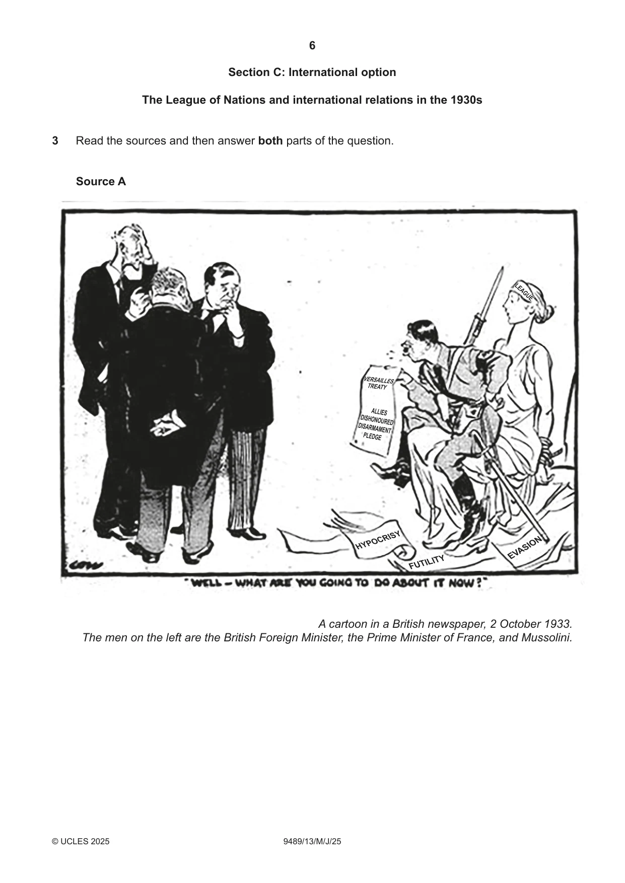 Cambridge A Level History 9489 2025 May/June Paper 1 · Variant 3 question paper, page 6 of 8