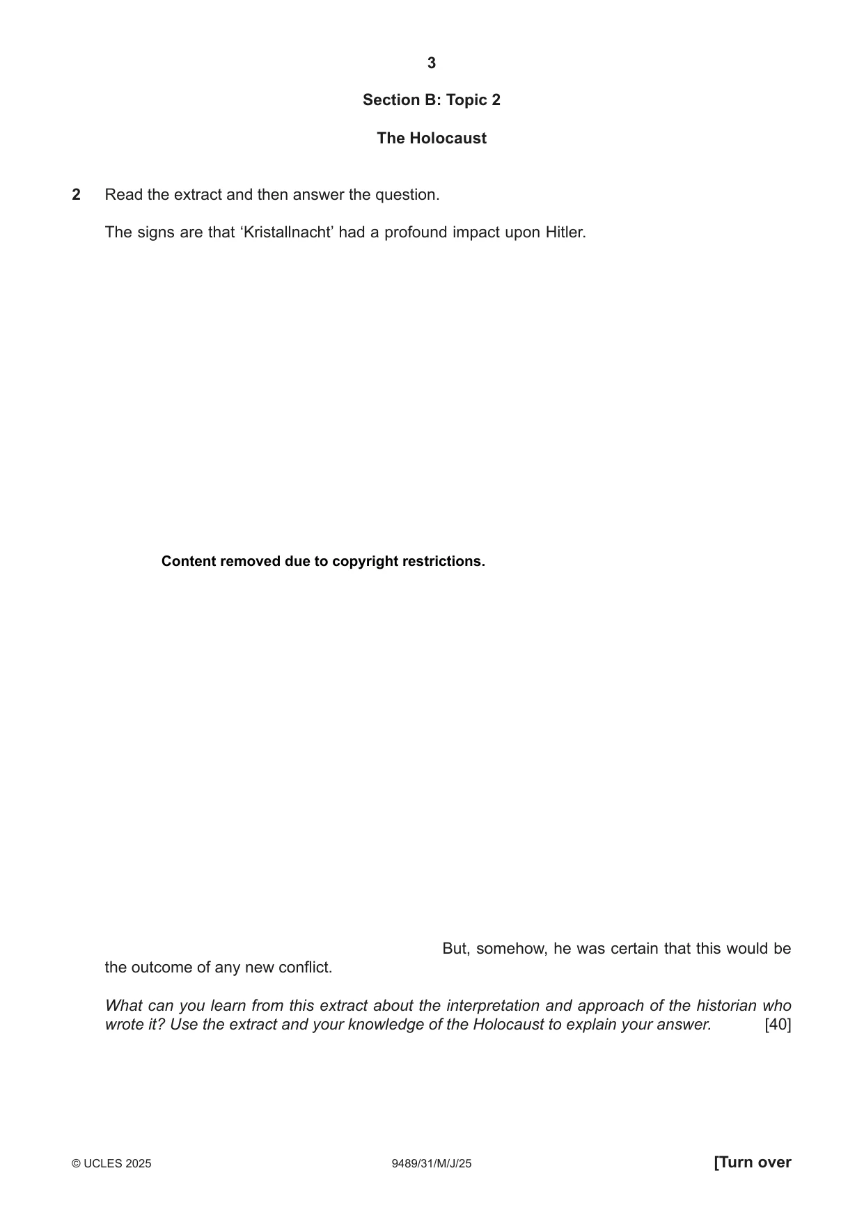 Cambridge A Level History 9489 2025 May/June Paper 3 · Variant 1 question paper, page 3 of 4