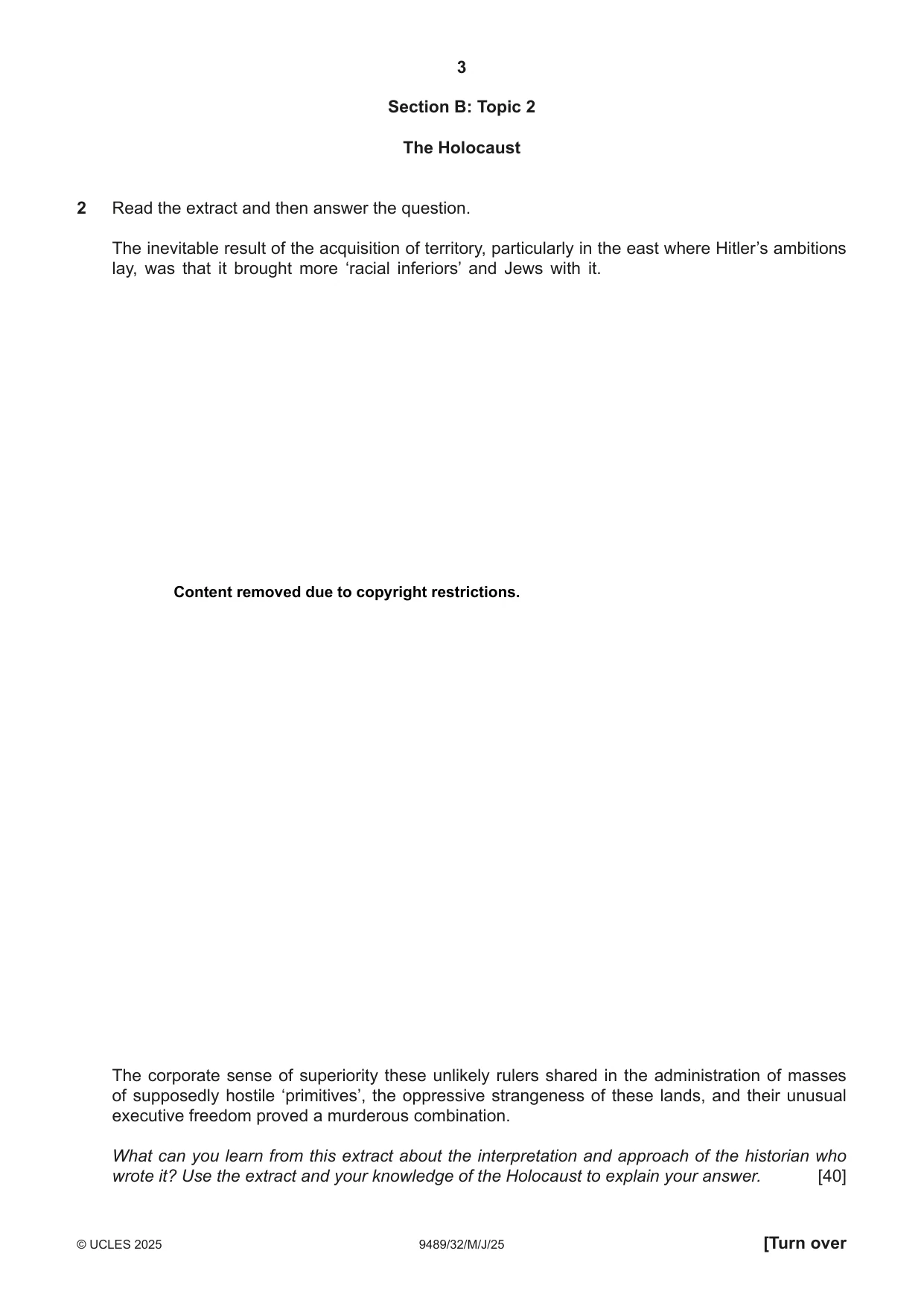 Cambridge A Level History 9489 2025 May/June Paper 3 · Variant 2 question paper, page 3 of 4