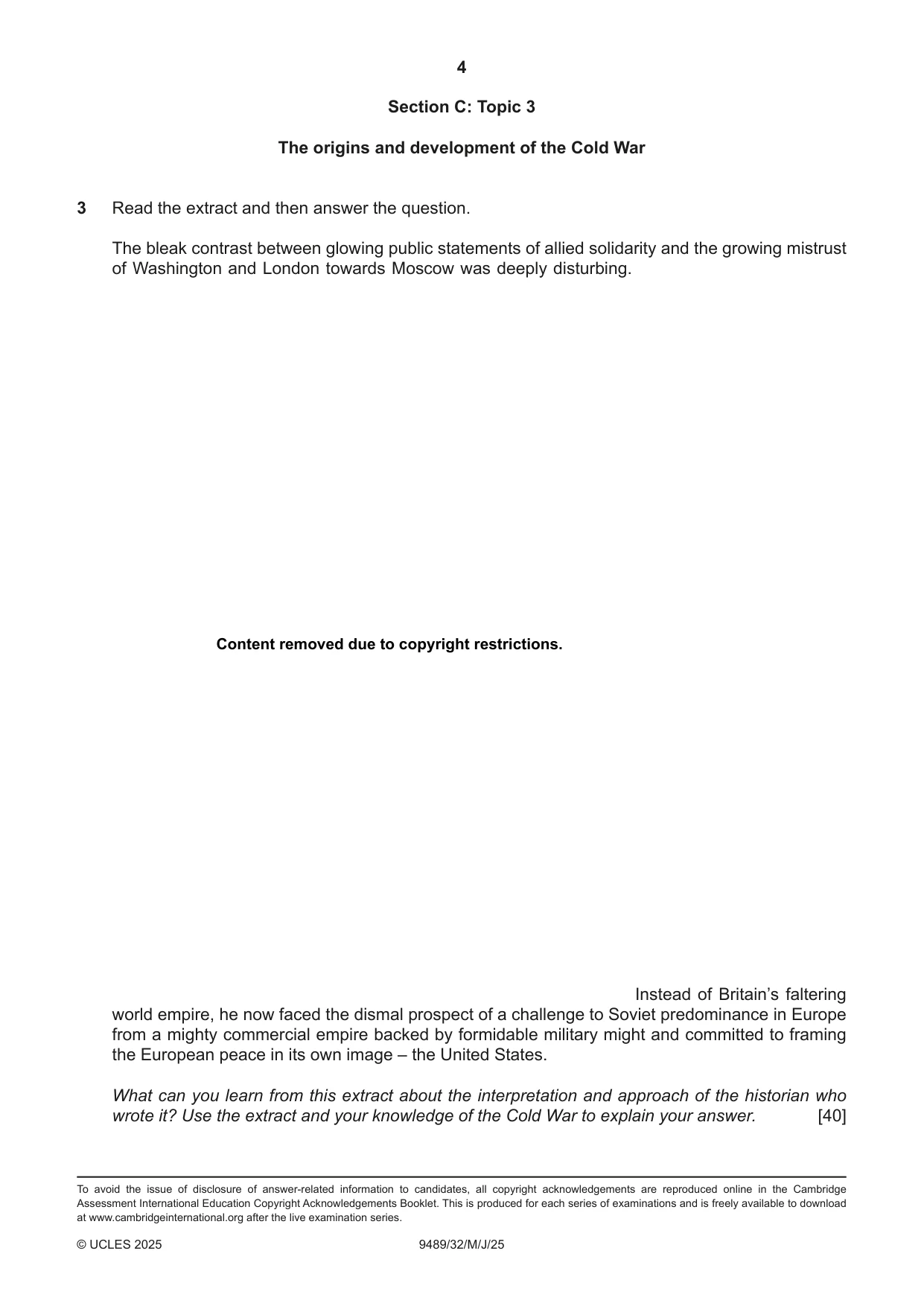 Cambridge A Level History 9489 2025 May/June Paper 3 · Variant 2 question paper, page 4 of 4