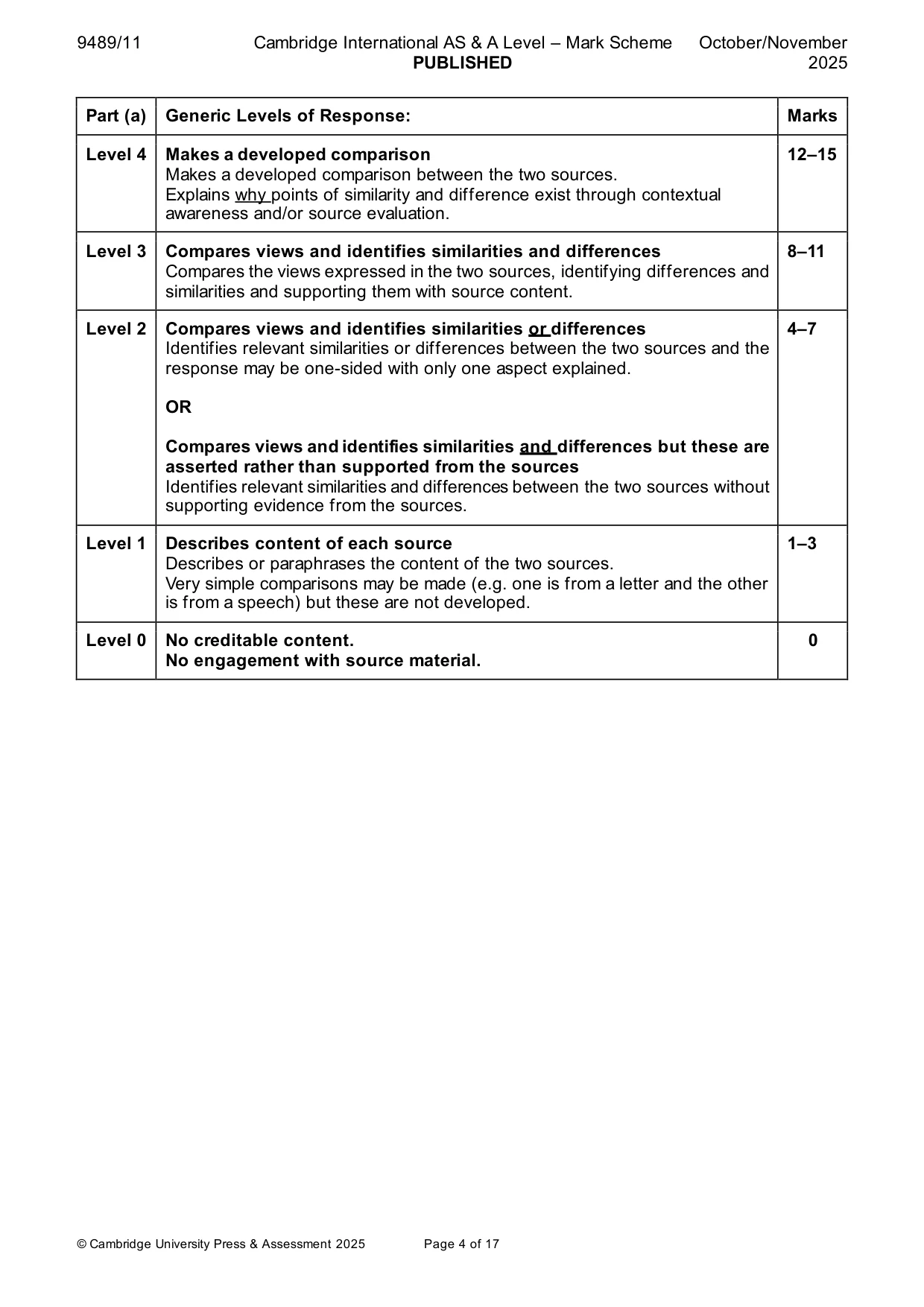 Mark scheme, page 4 of 17