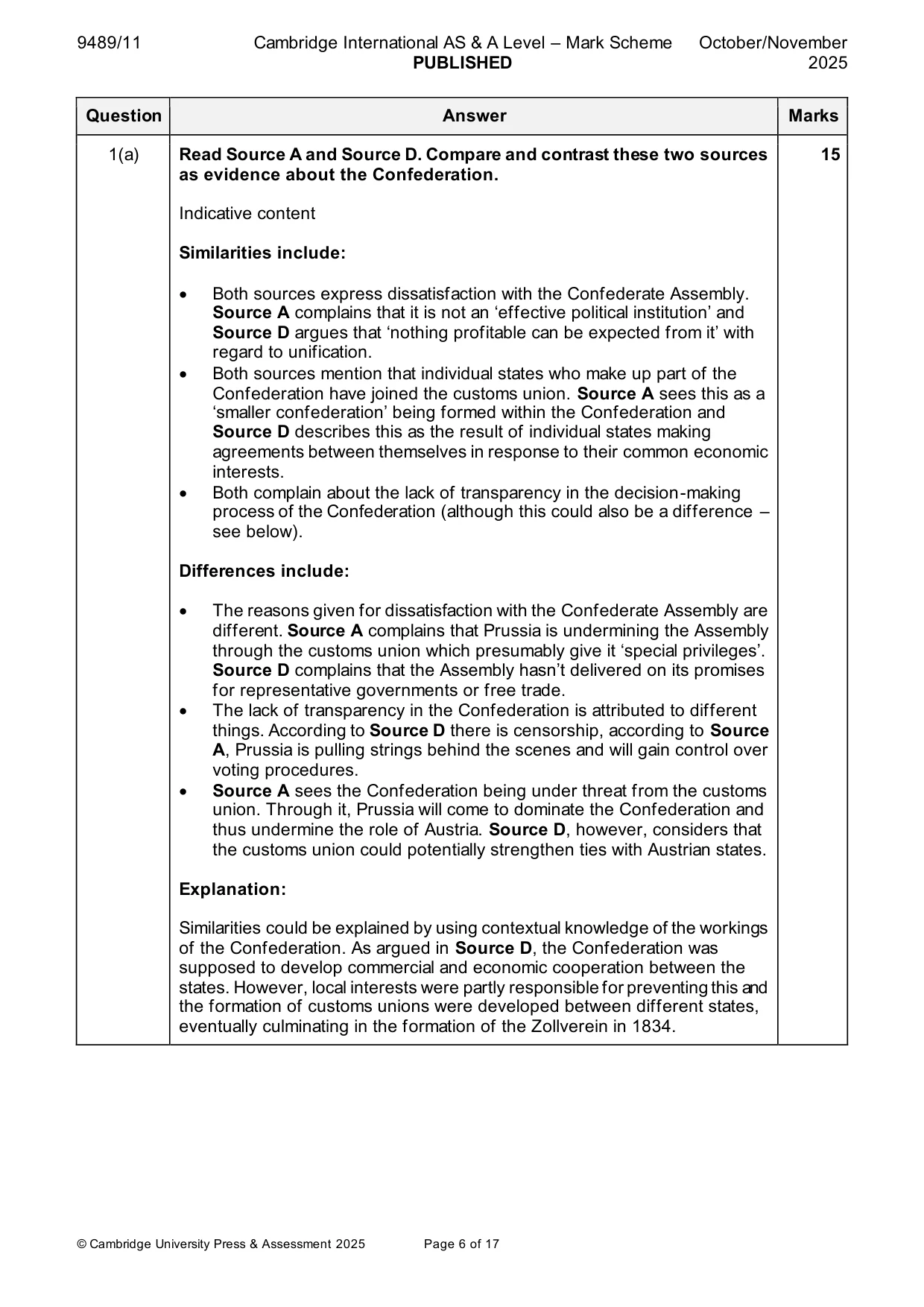 Mark scheme, page 6 of 17