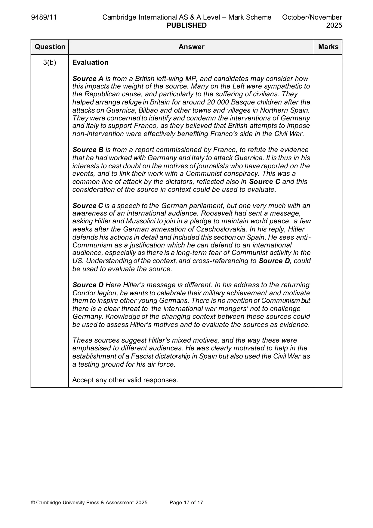 Mark scheme, page 17 of 17