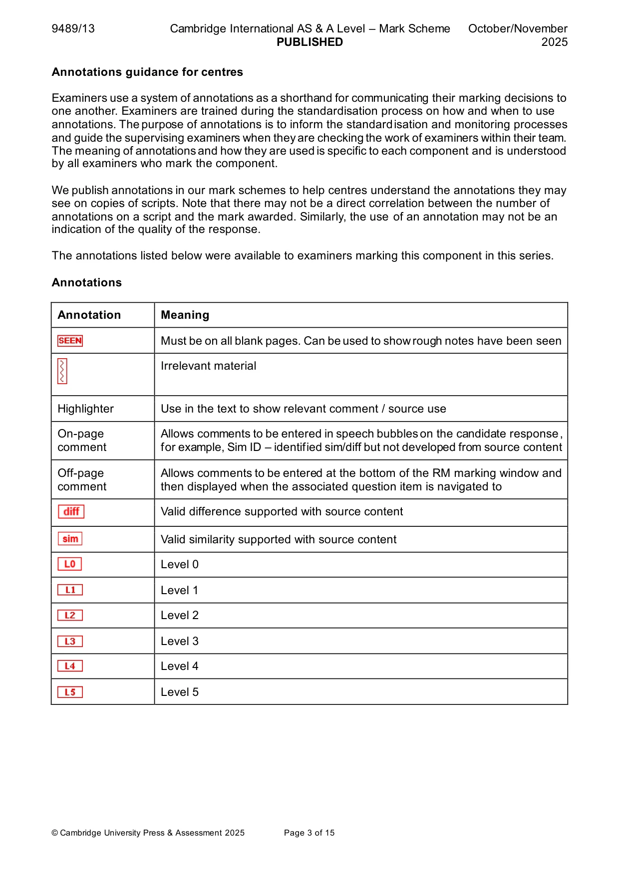 Mark scheme, page 3 of 15