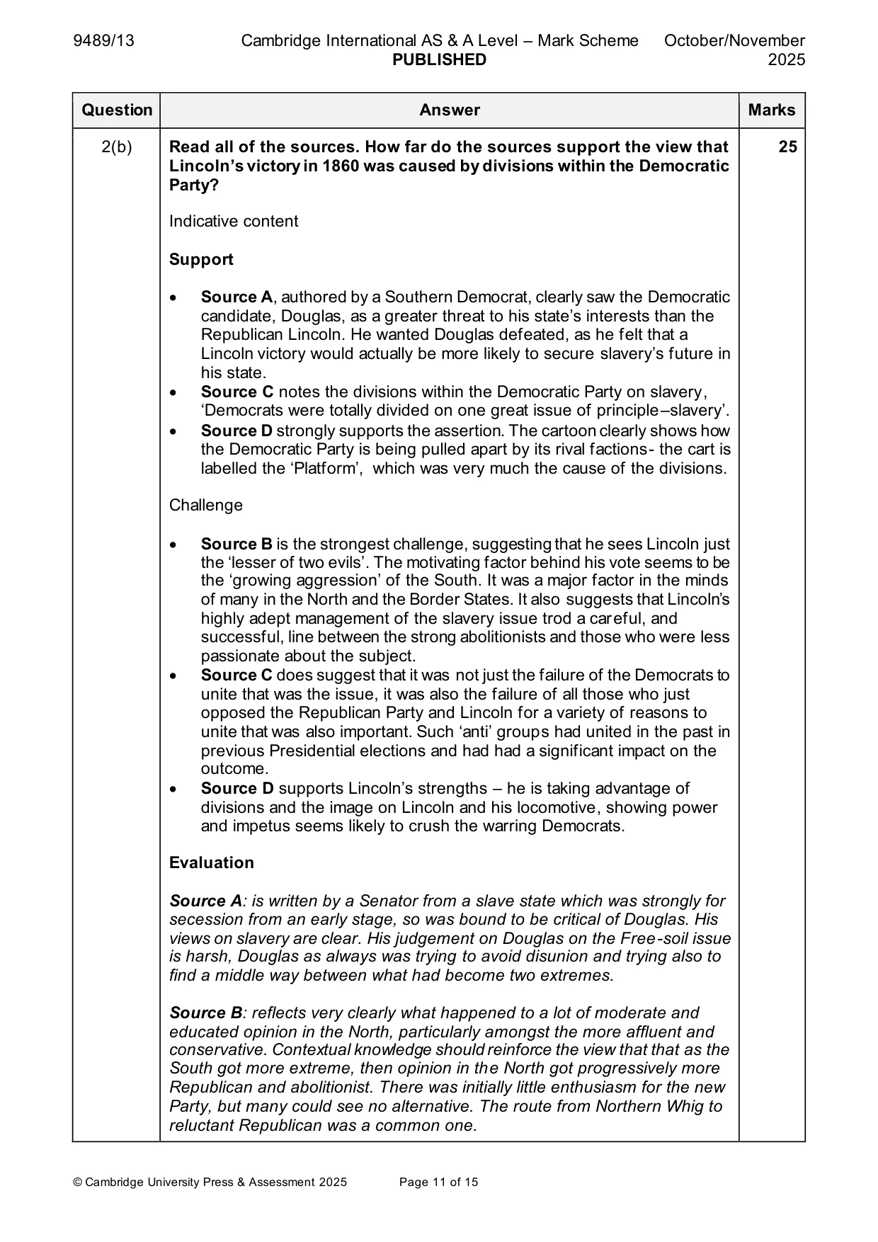 Mark scheme, page 11 of 15