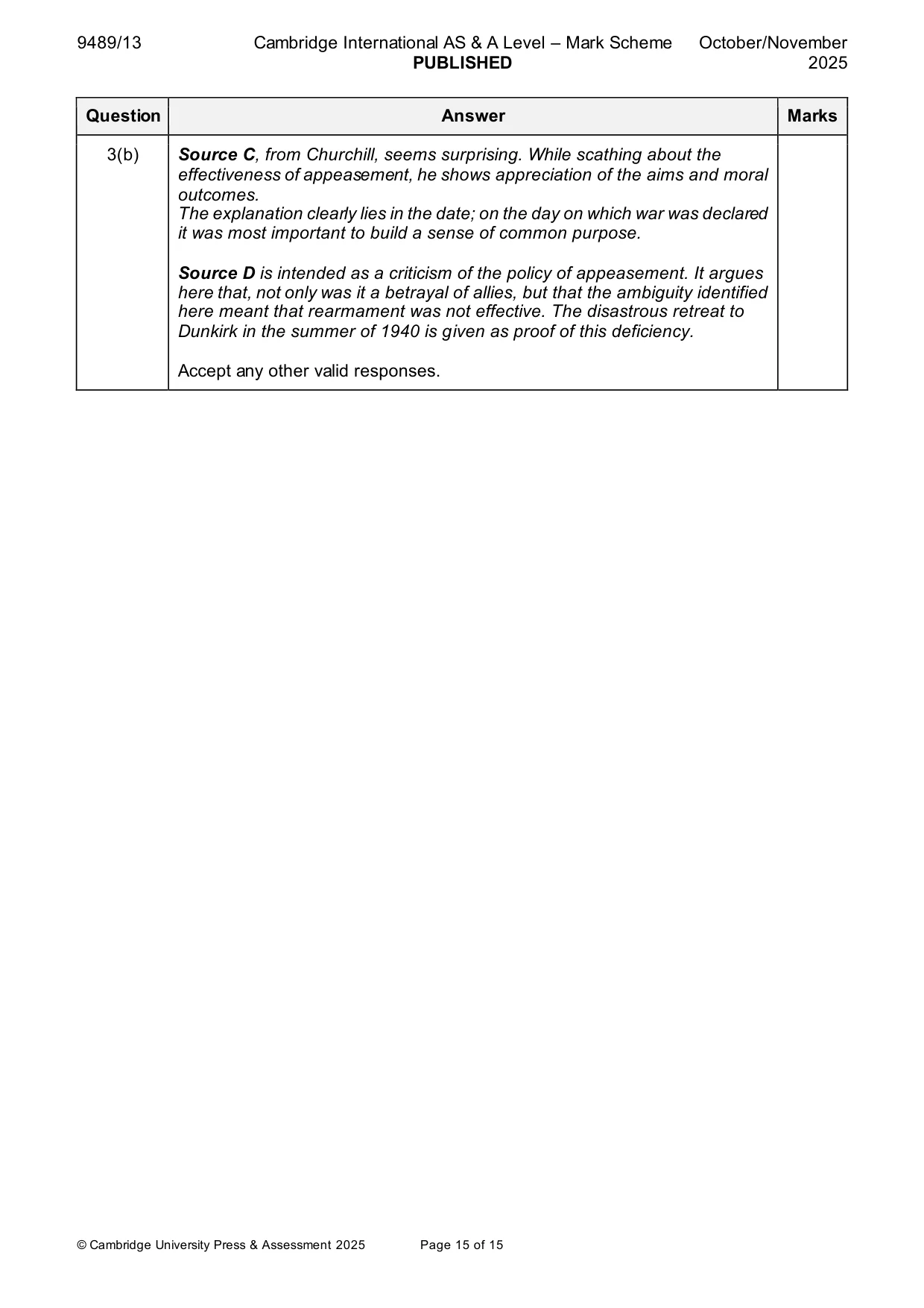 Mark scheme, page 15 of 15
