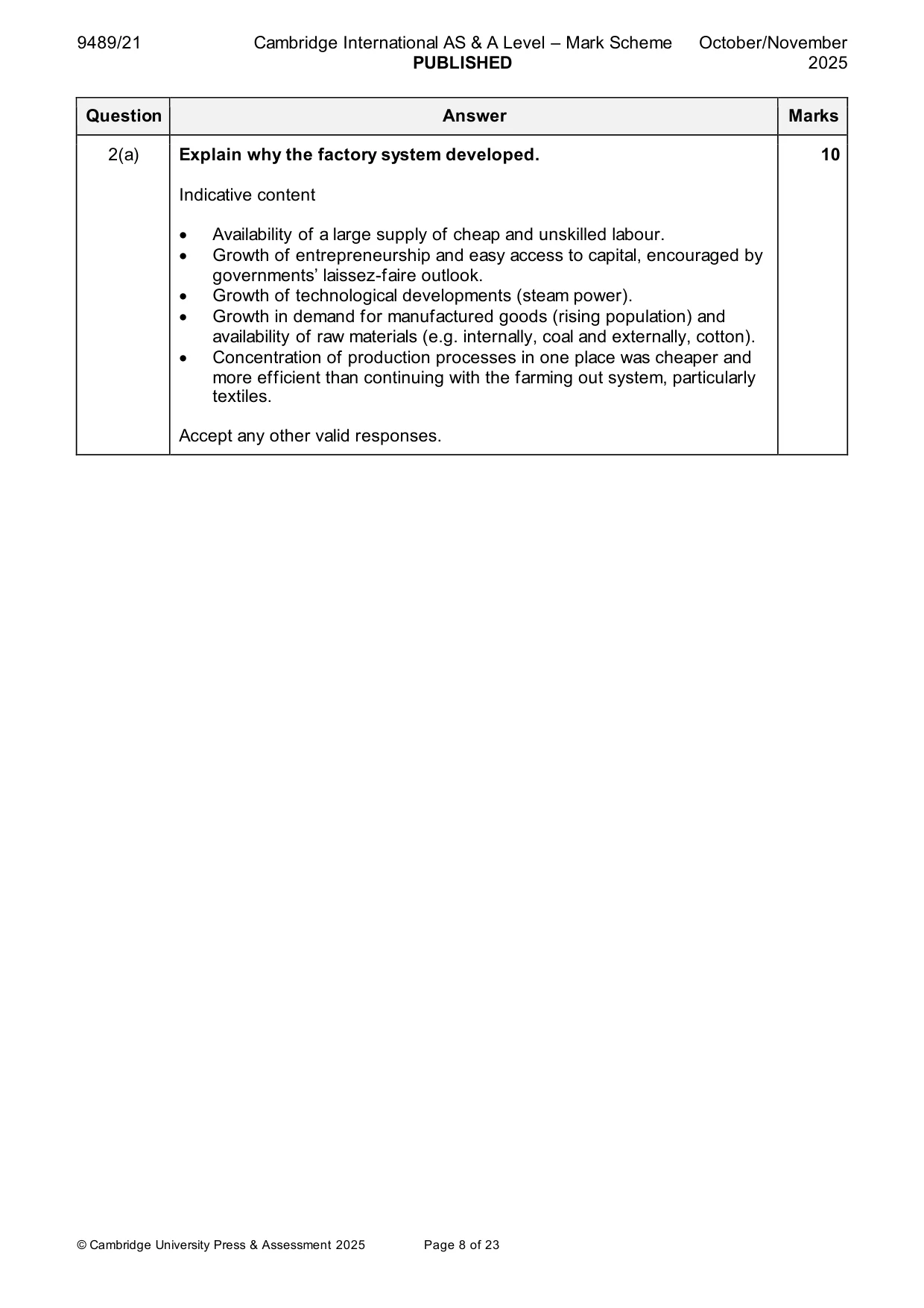 Mark scheme, page 8 of 23