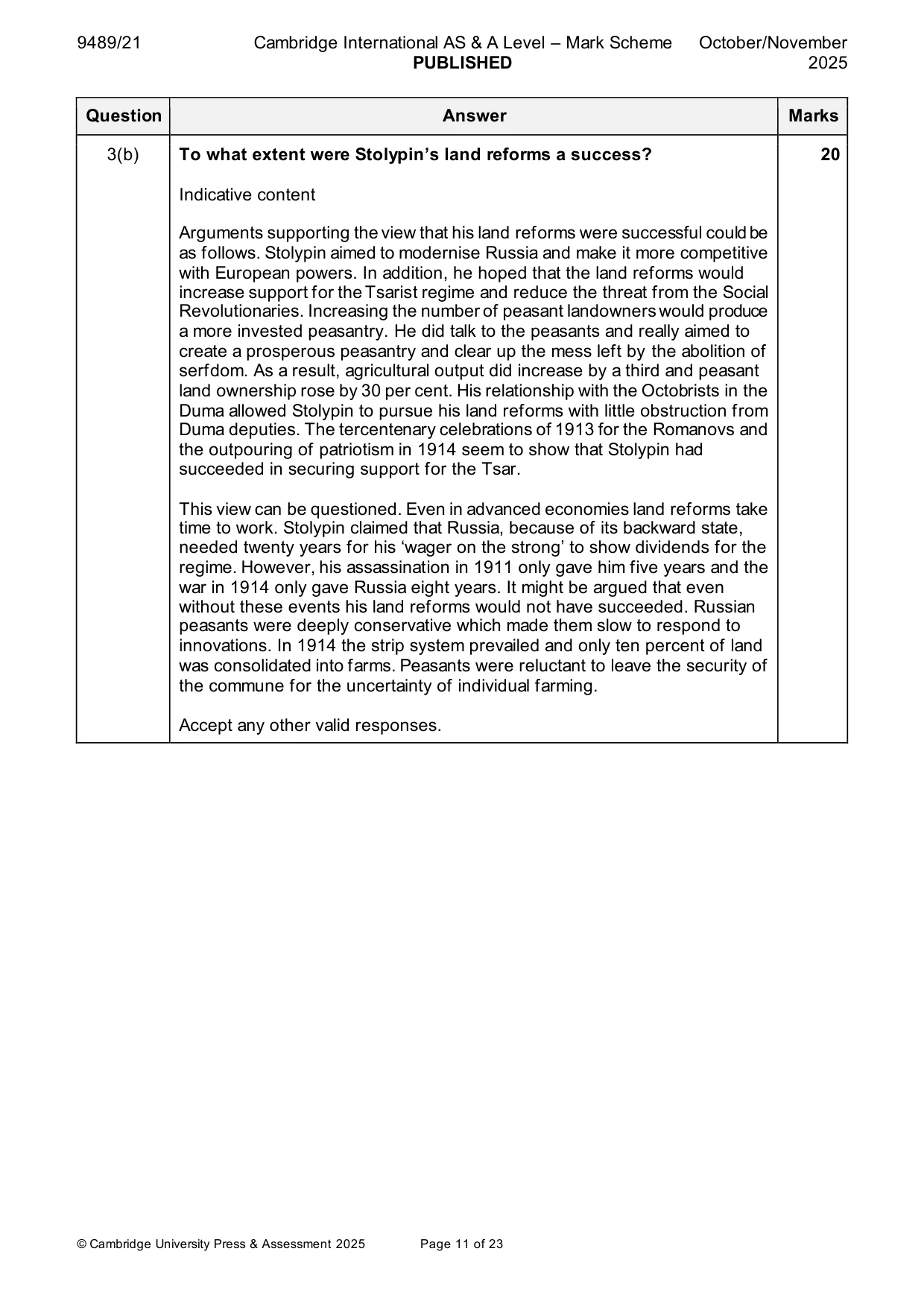 Mark scheme, page 11 of 23