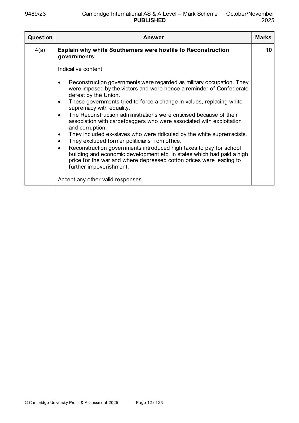 Mark scheme, page 12 of 23