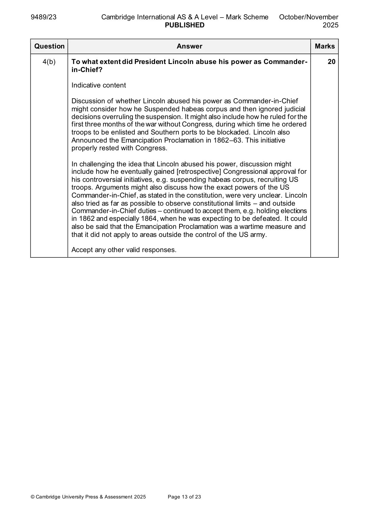 Mark scheme, page 13 of 23