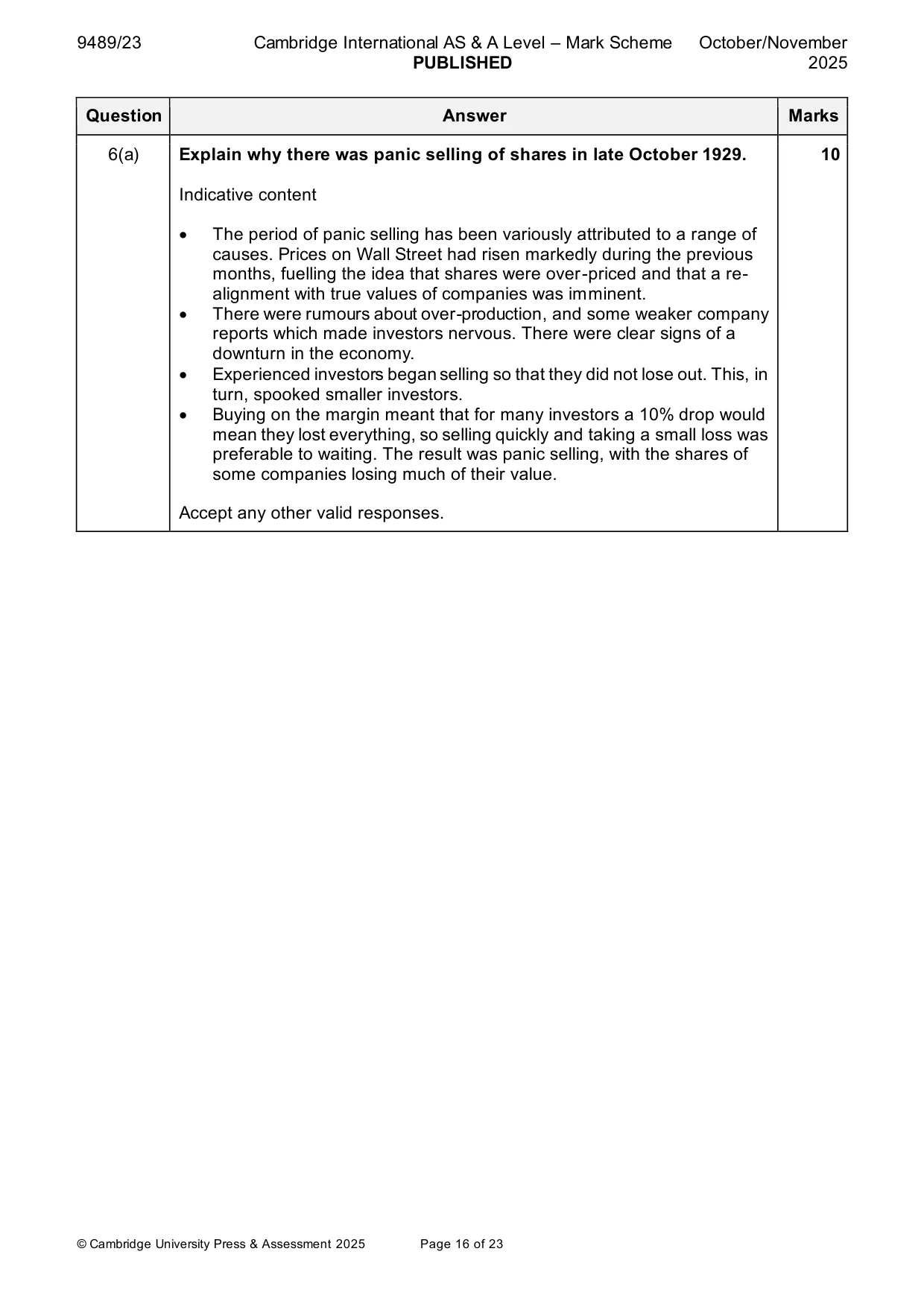 Mark scheme, page 16 of 23