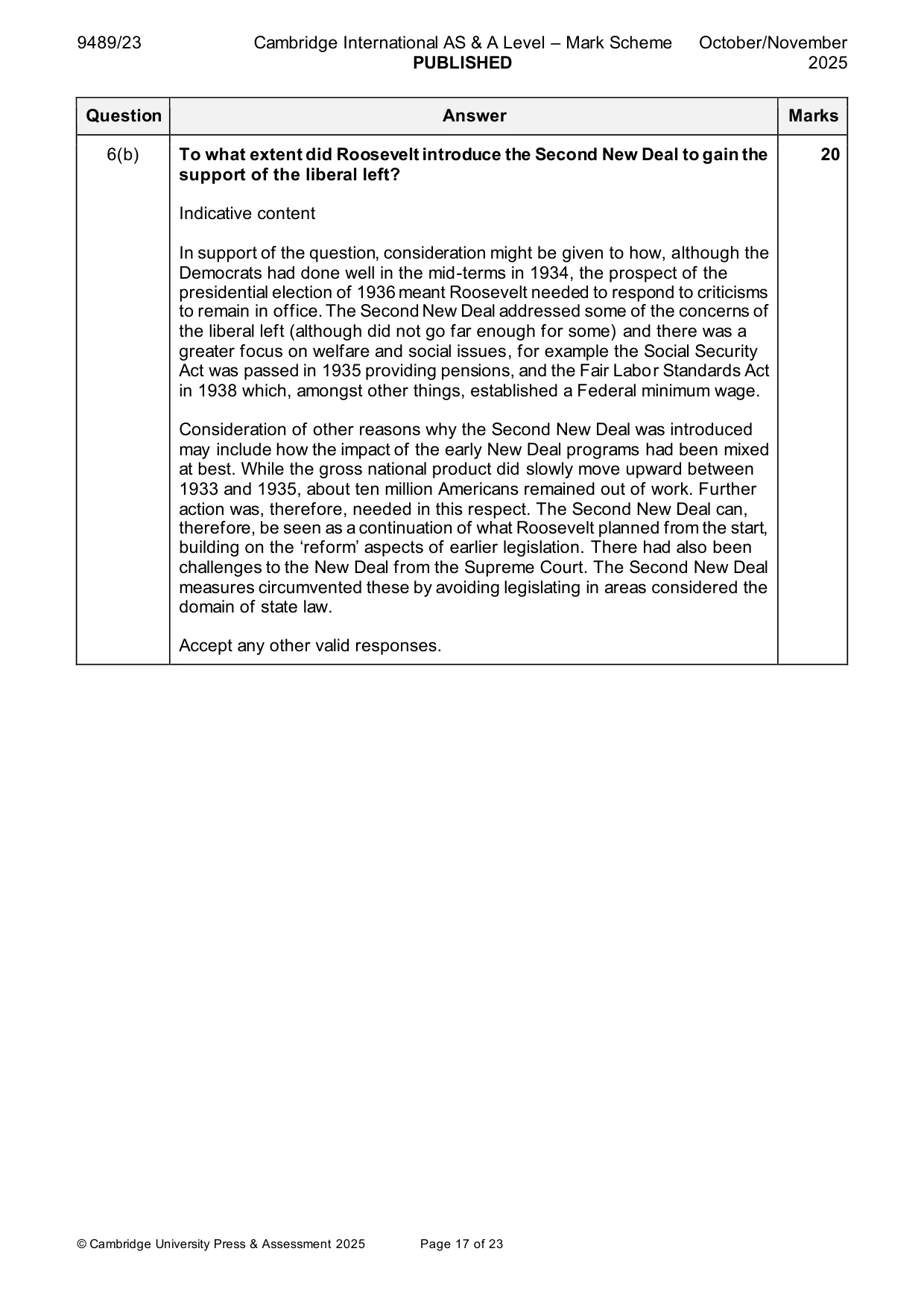 Mark scheme, page 17 of 23