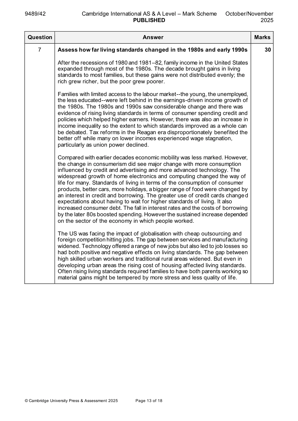 Mark scheme, page 13 of 18