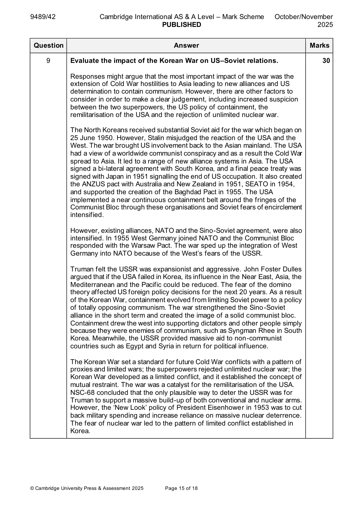Mark scheme, page 15 of 18