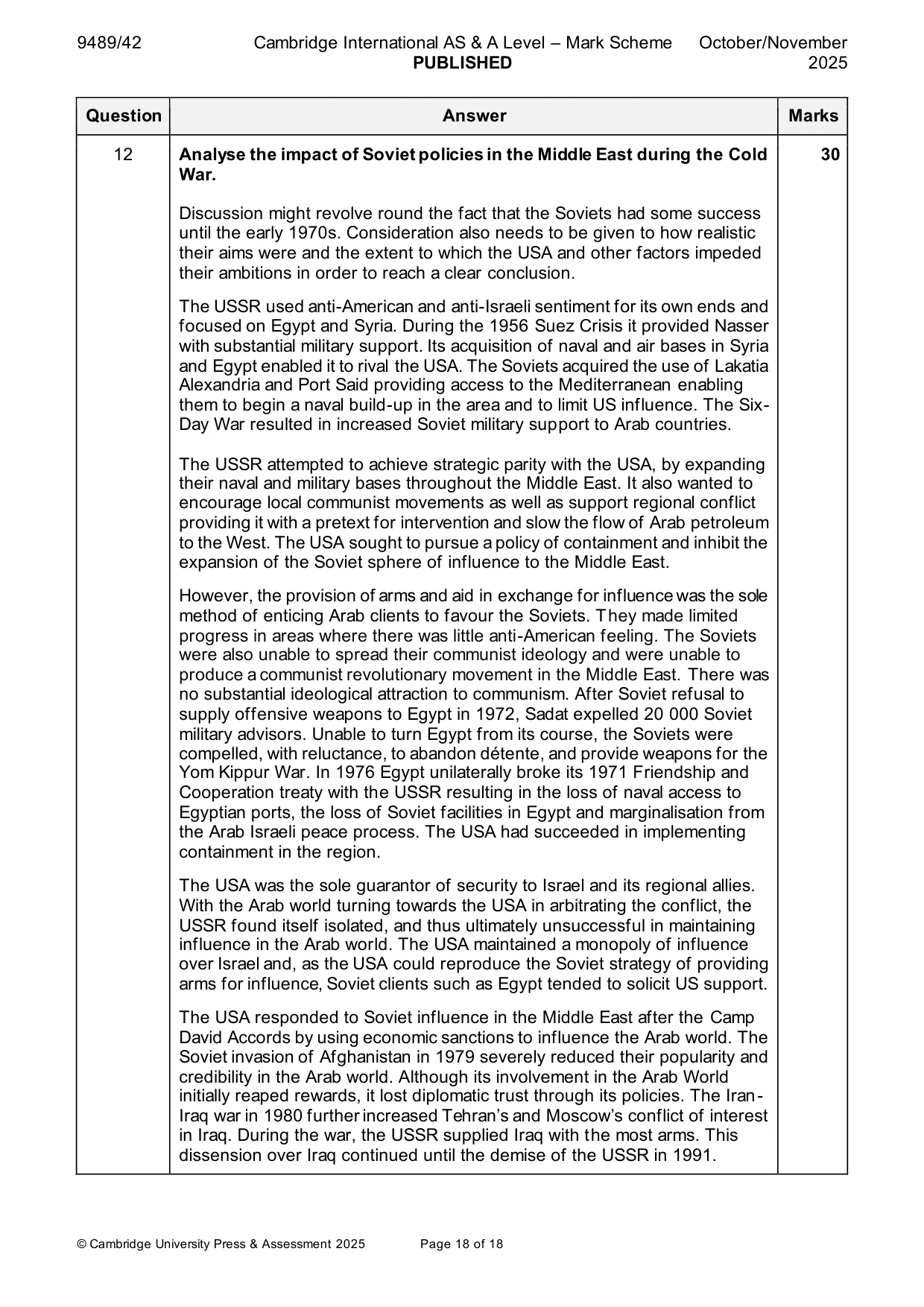 Mark scheme, page 18 of 18