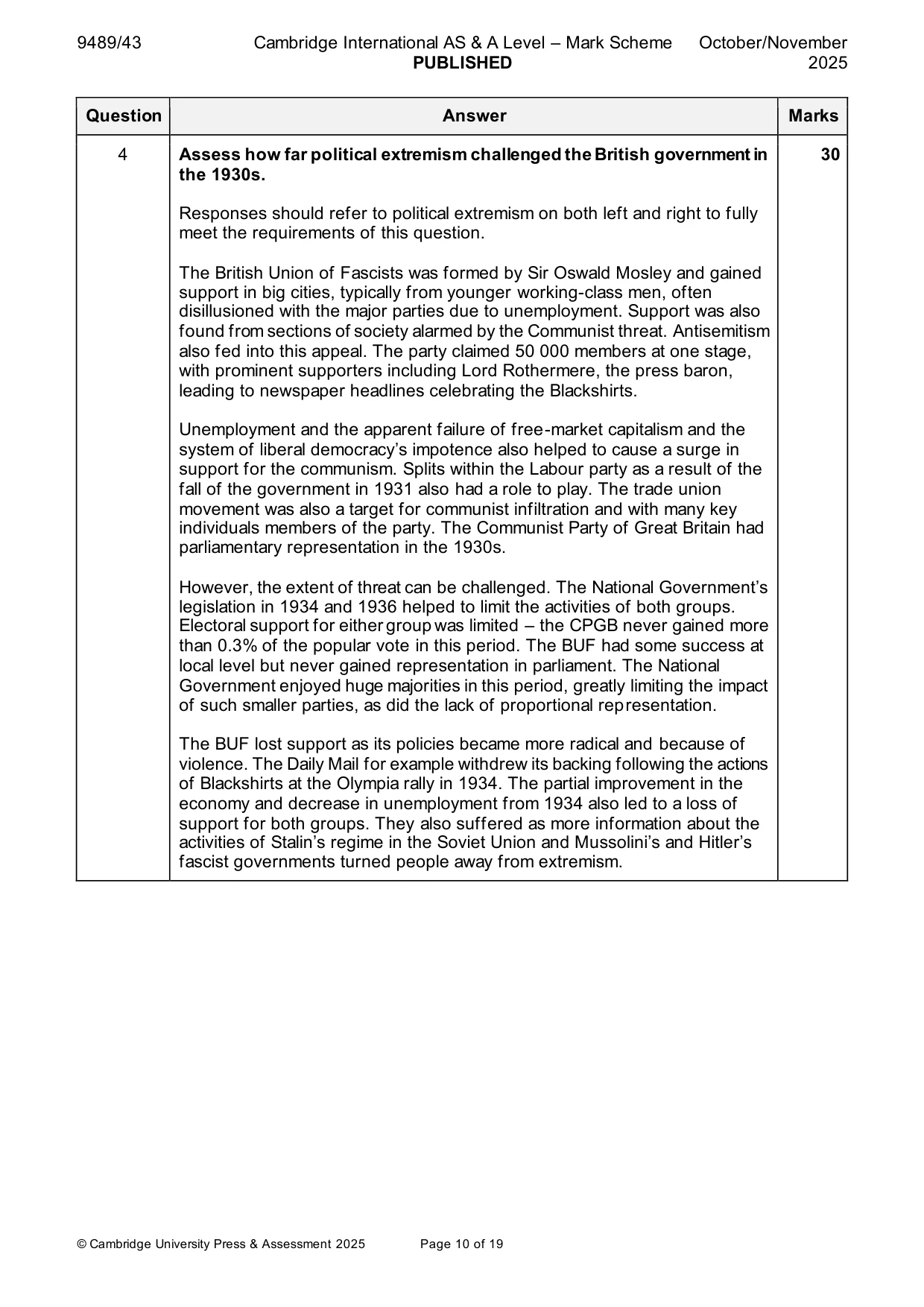 Mark scheme, page 10 of 19