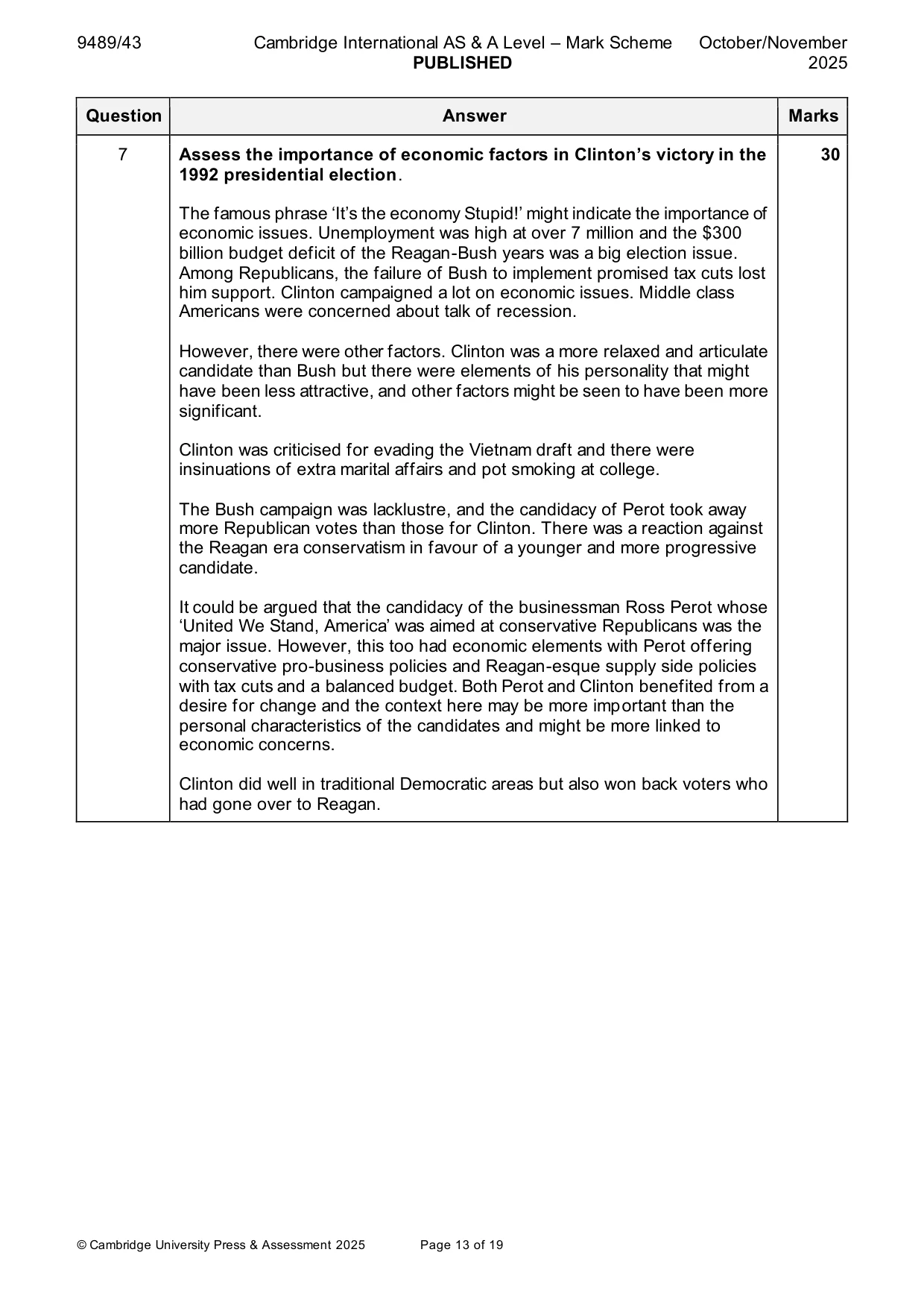 Mark scheme, page 13 of 19