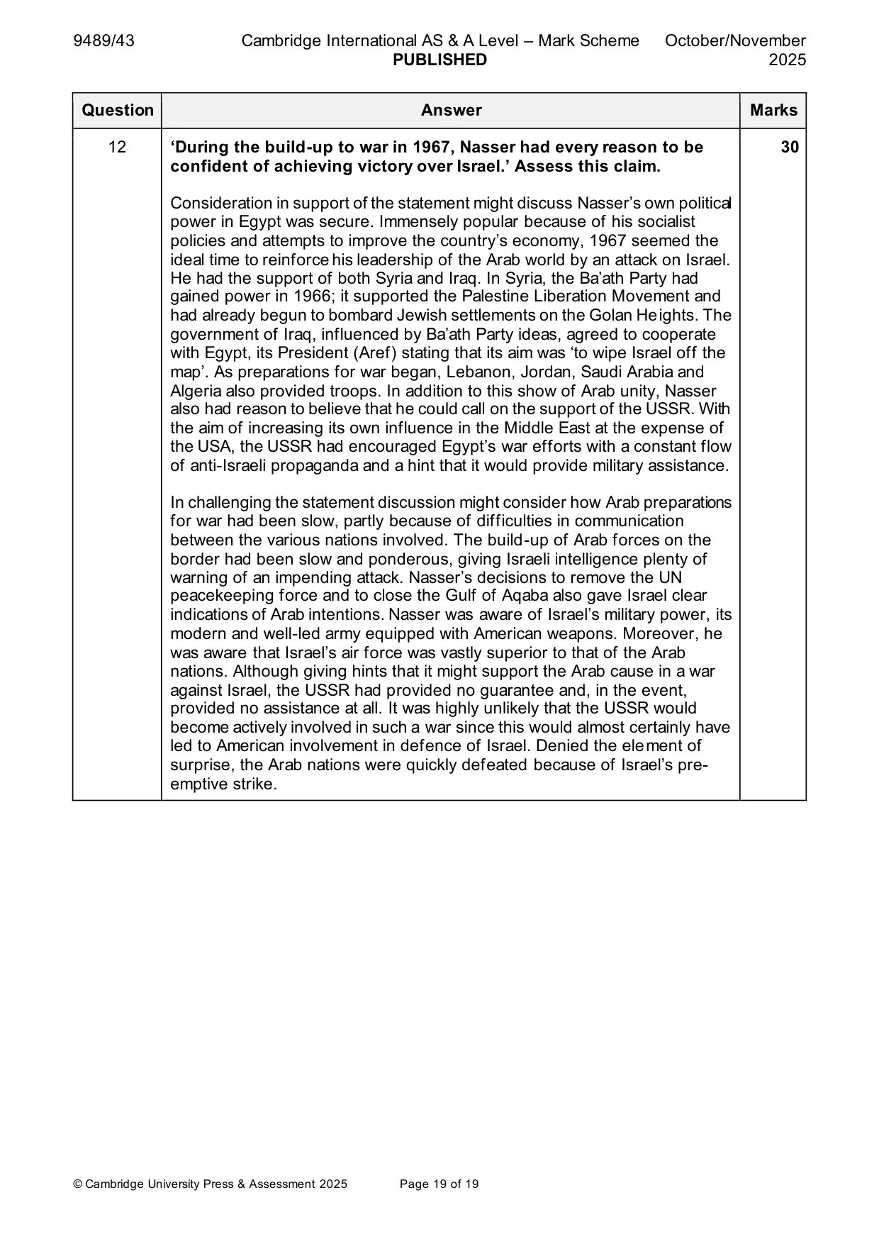 Mark scheme, page 19 of 19
