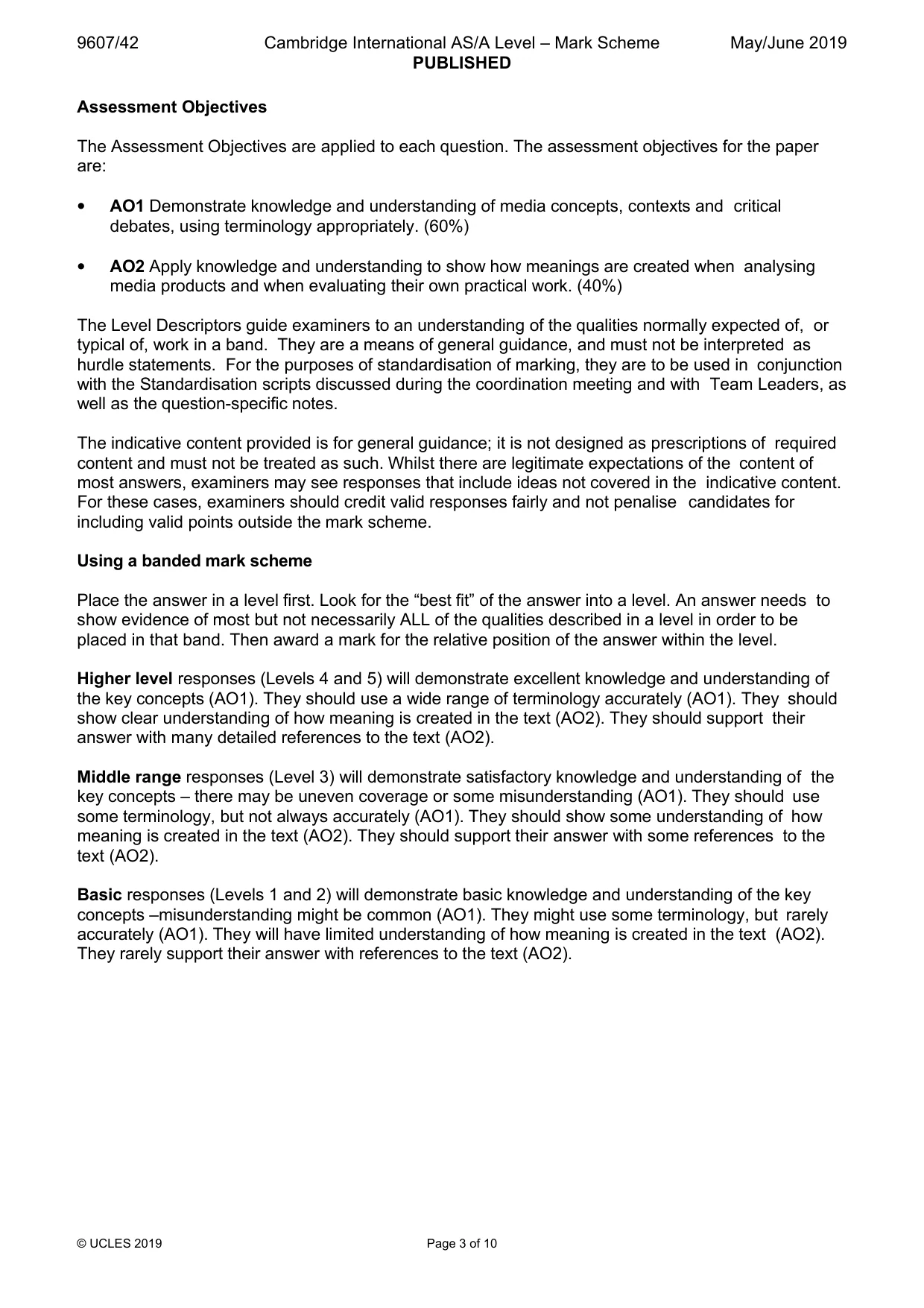 Mark scheme, page 3 of 10
