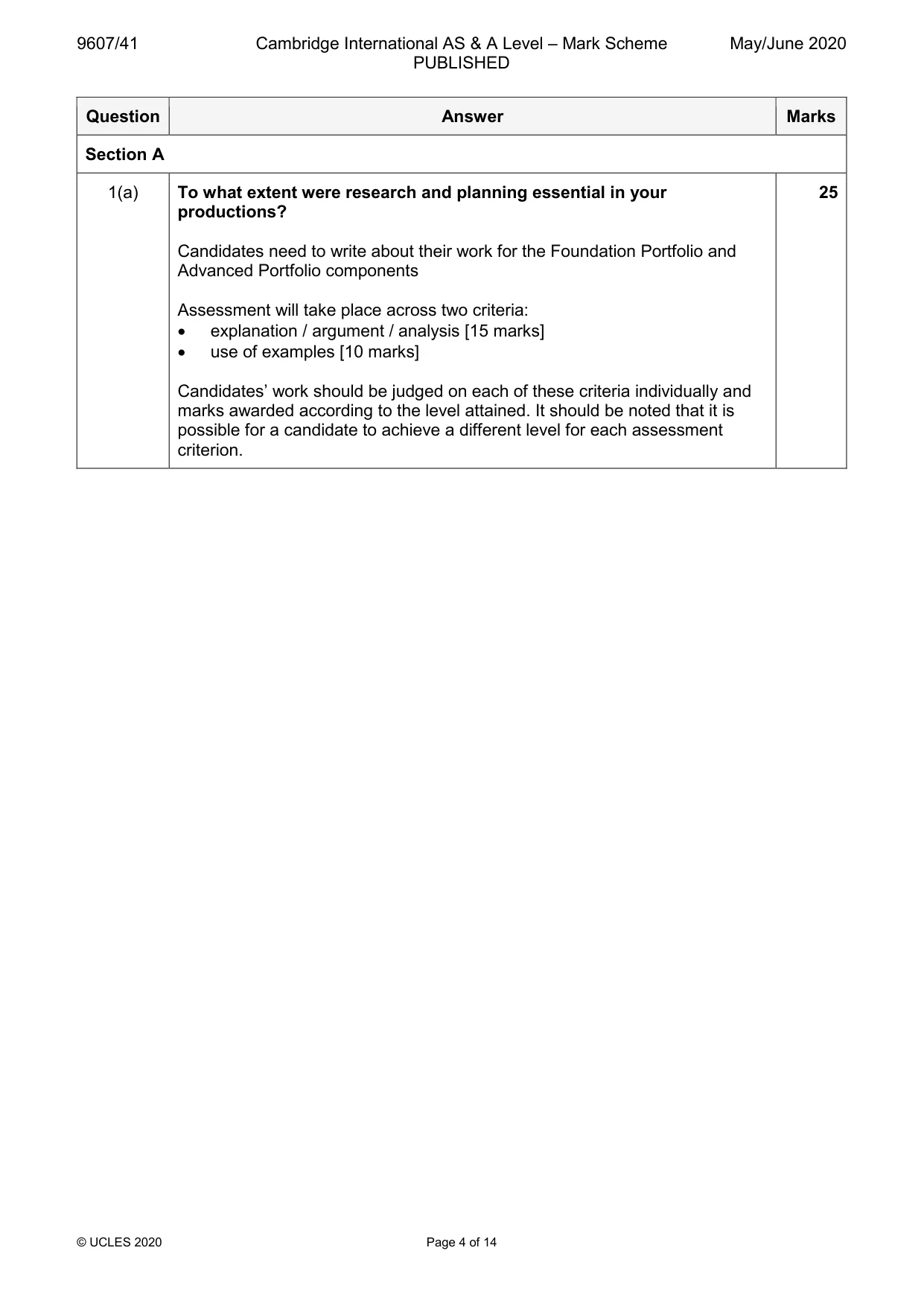 Mark scheme, page 4 of 14