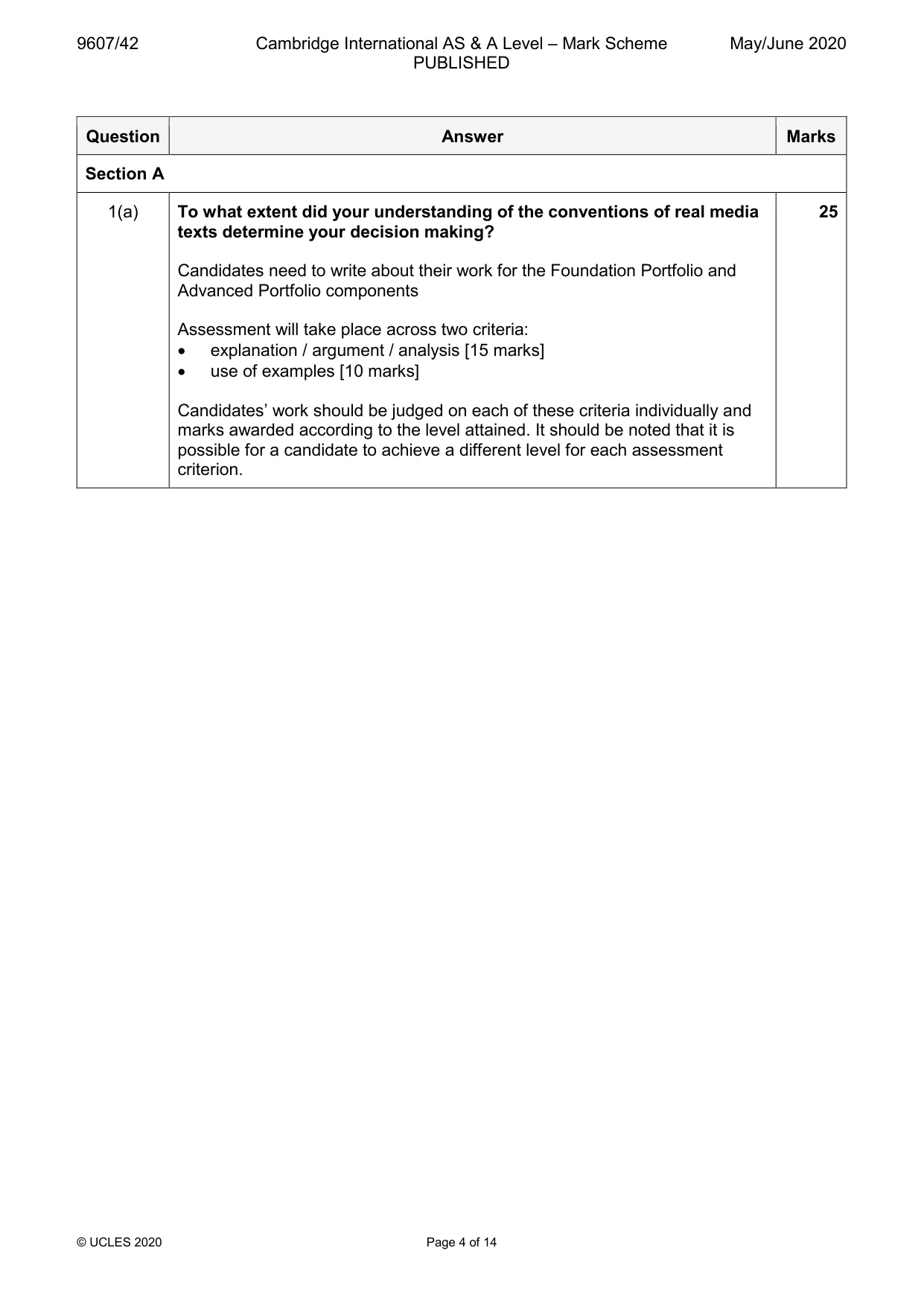 Mark scheme, page 4 of 14