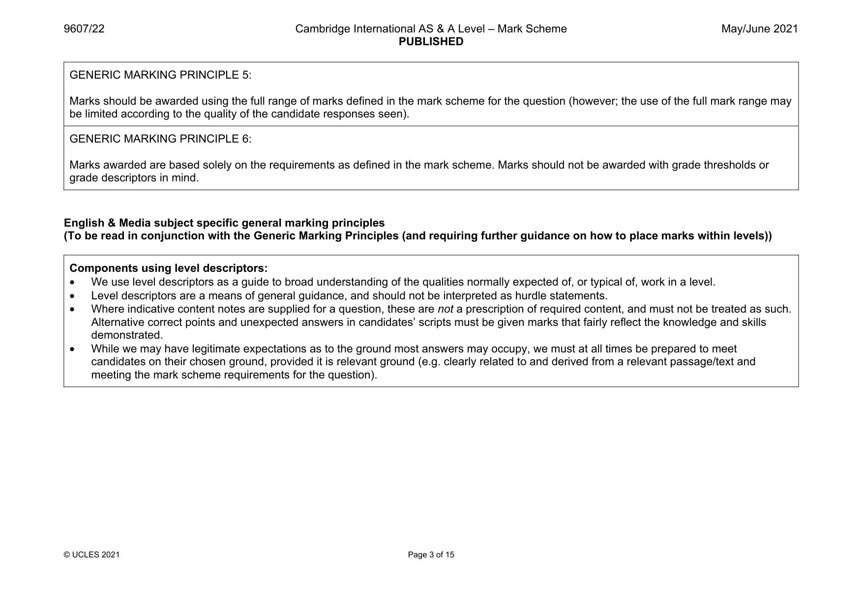 Mark scheme, page 3 of 15
