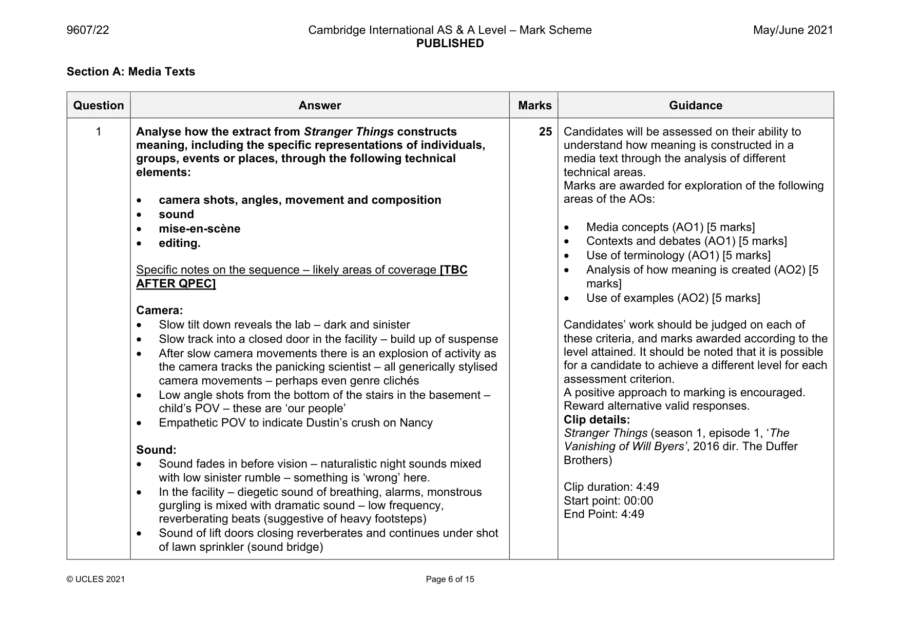 Mark scheme, page 6 of 15