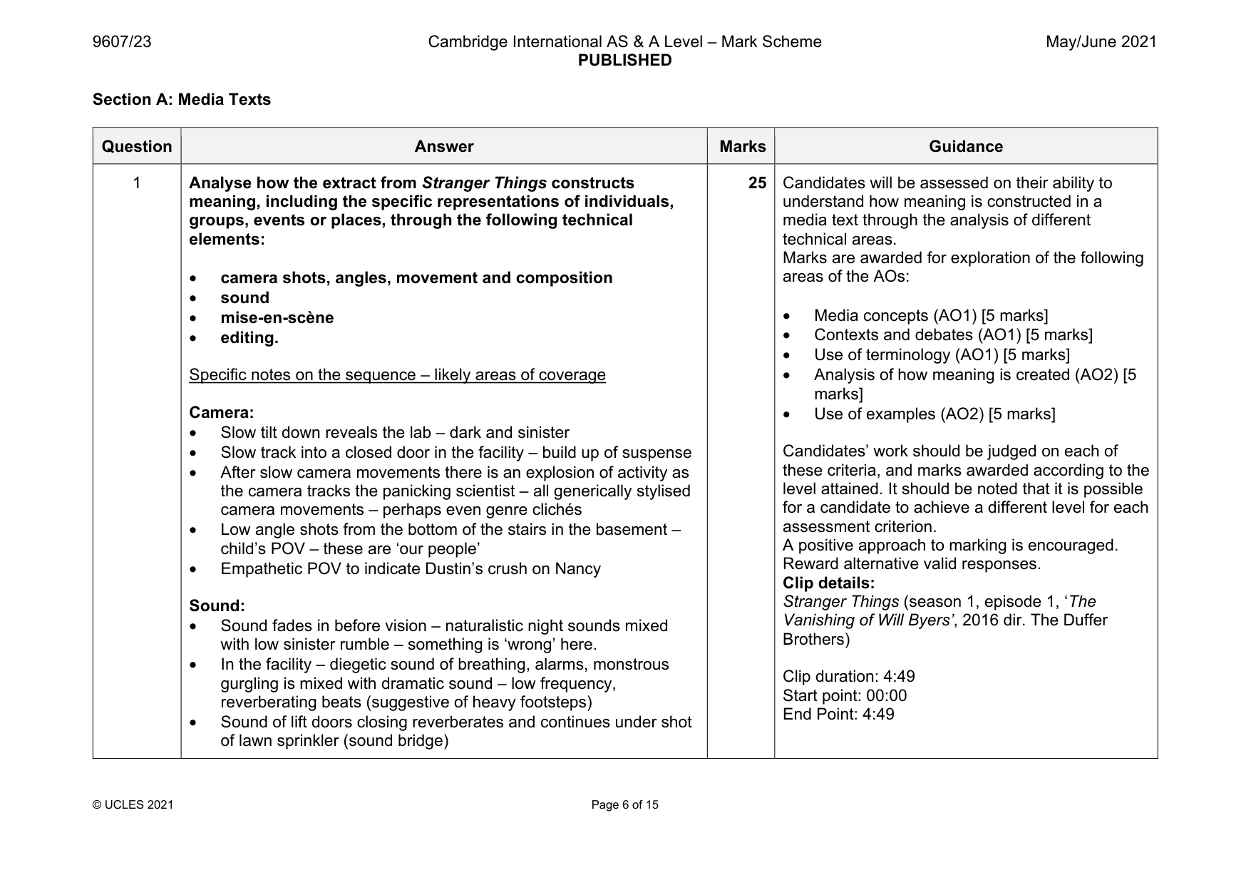 Mark scheme, page 6 of 15